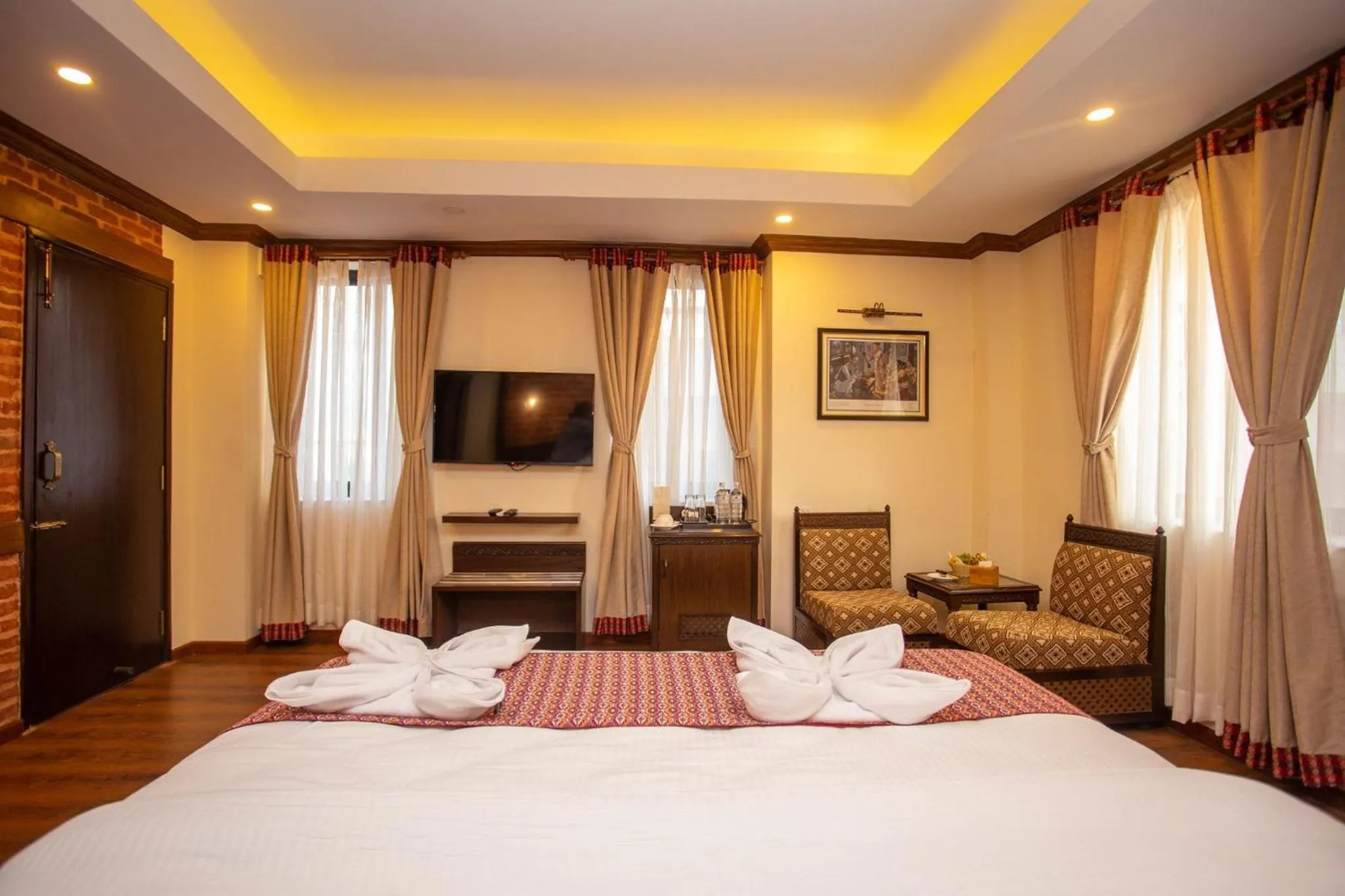 Bed in Pashupati Boutique Hotel & Spa