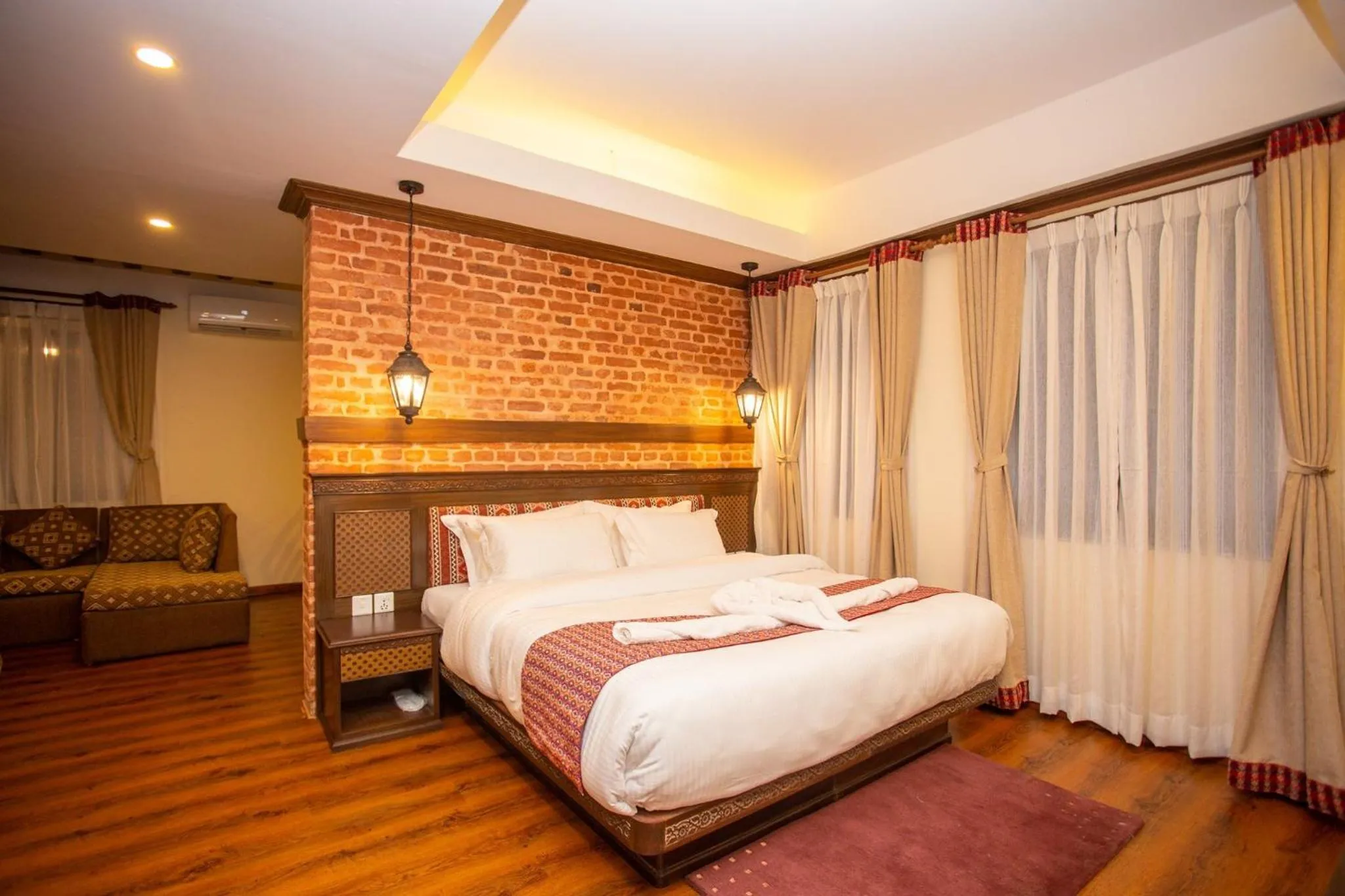 Bed in Pashupati Boutique Hotel & Spa