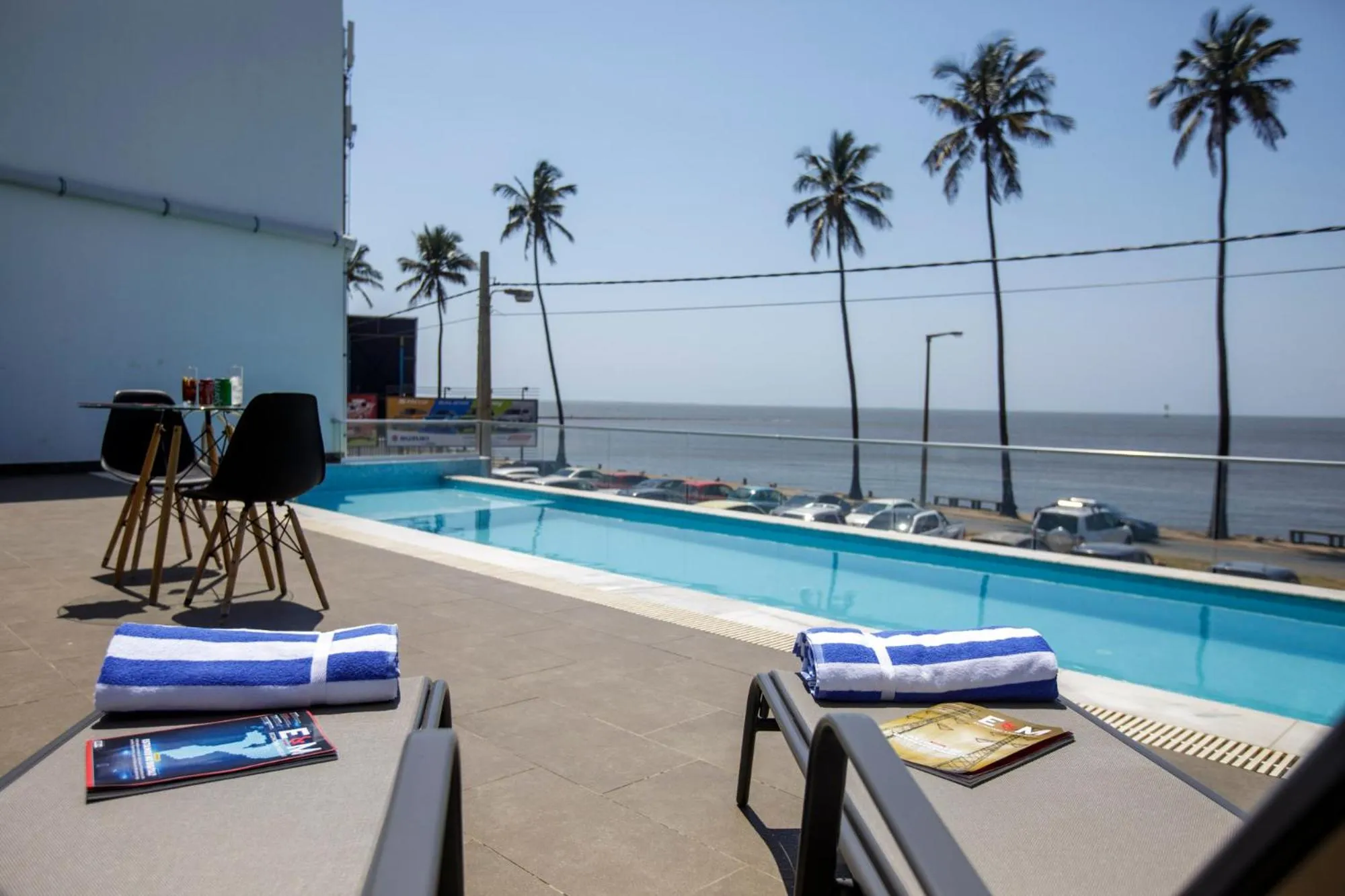 Pool view in Cowork Lab Suites