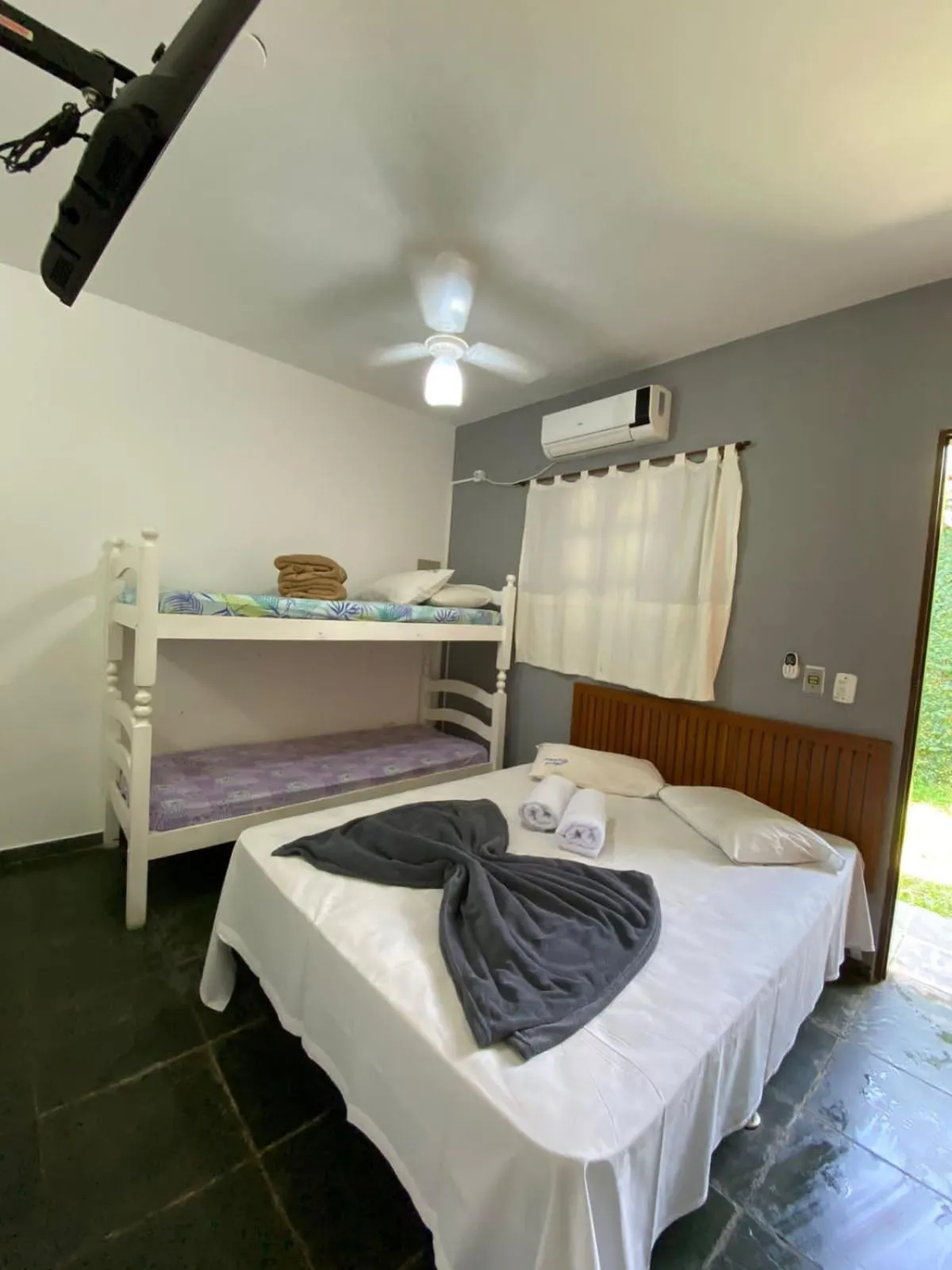 Bed in Pousada Recanto das Tartarugas