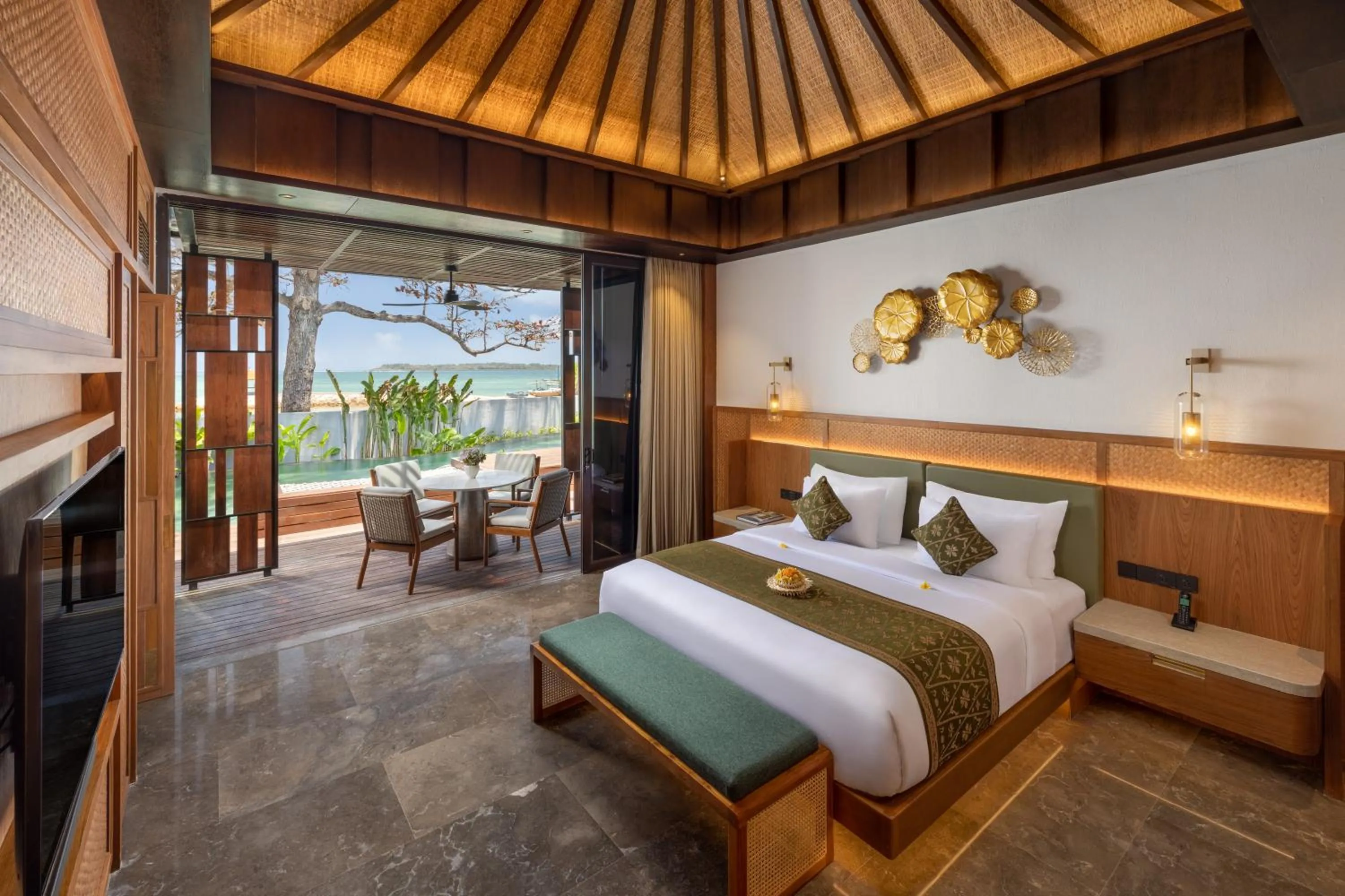 Bed in Sumitra Luxury Villas & Resort by Pramana