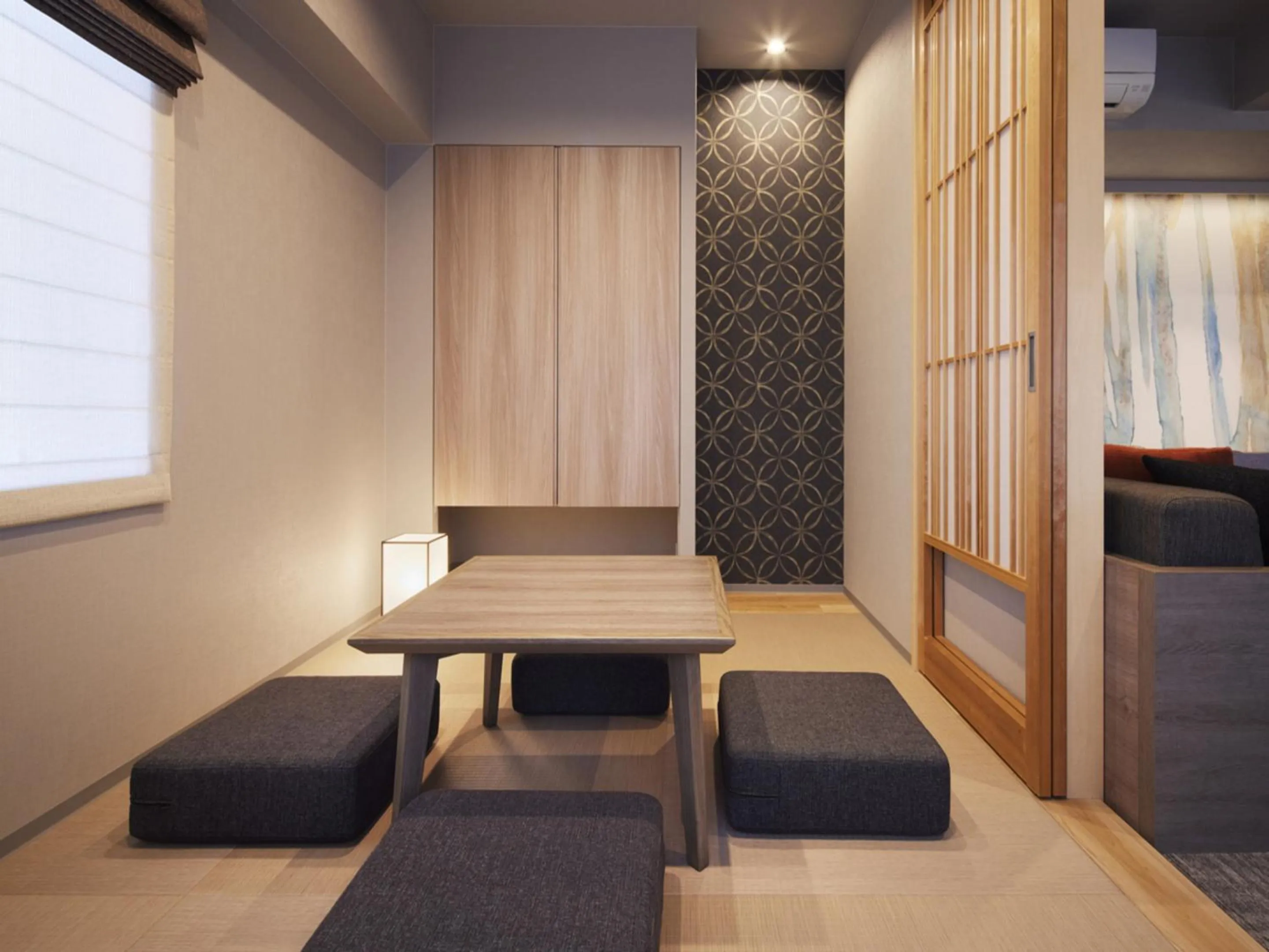 Seating area in Minn Kiyomizu Gojo