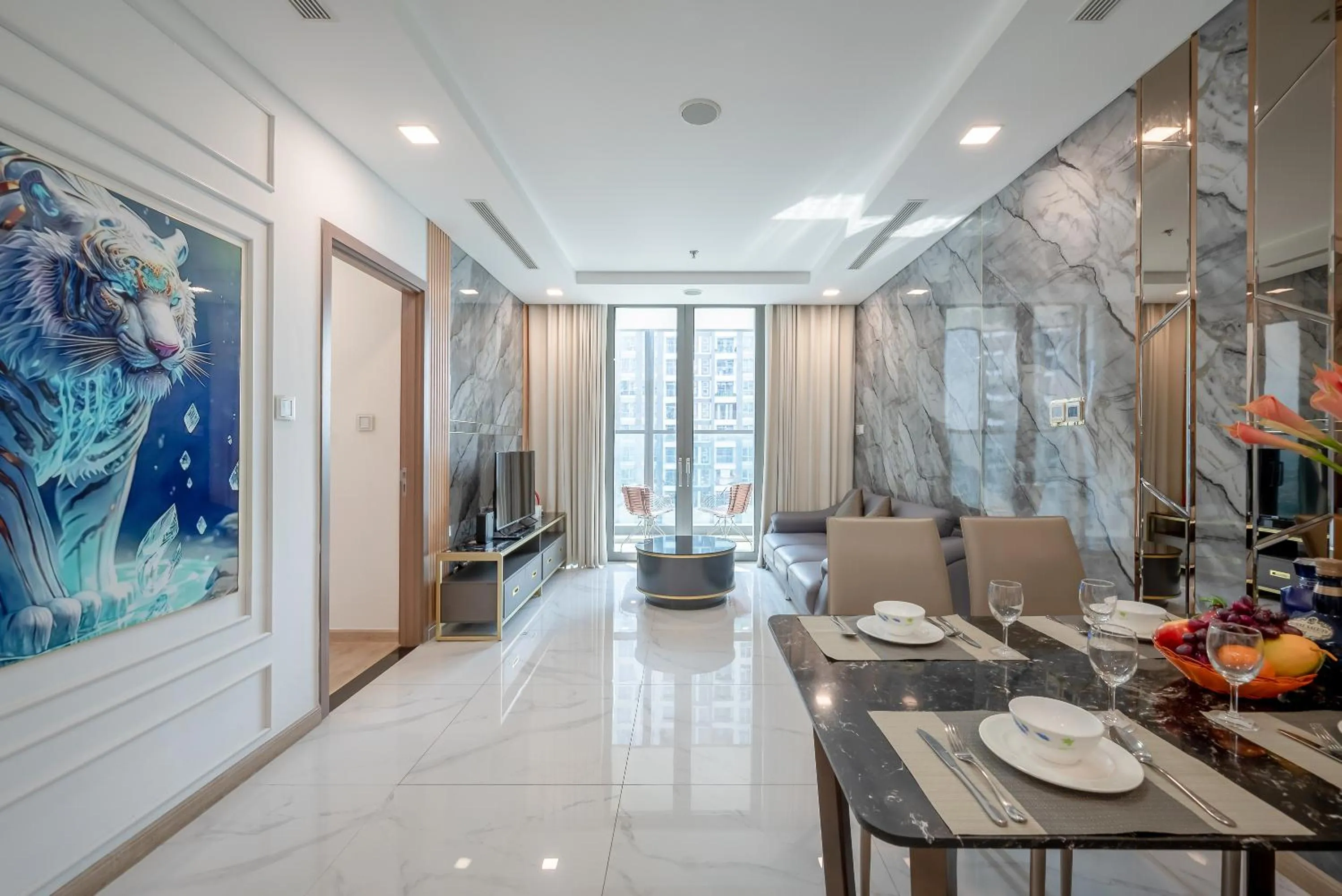 Living room in LANDMARK 81 CONDOTEL CBD in HCMC