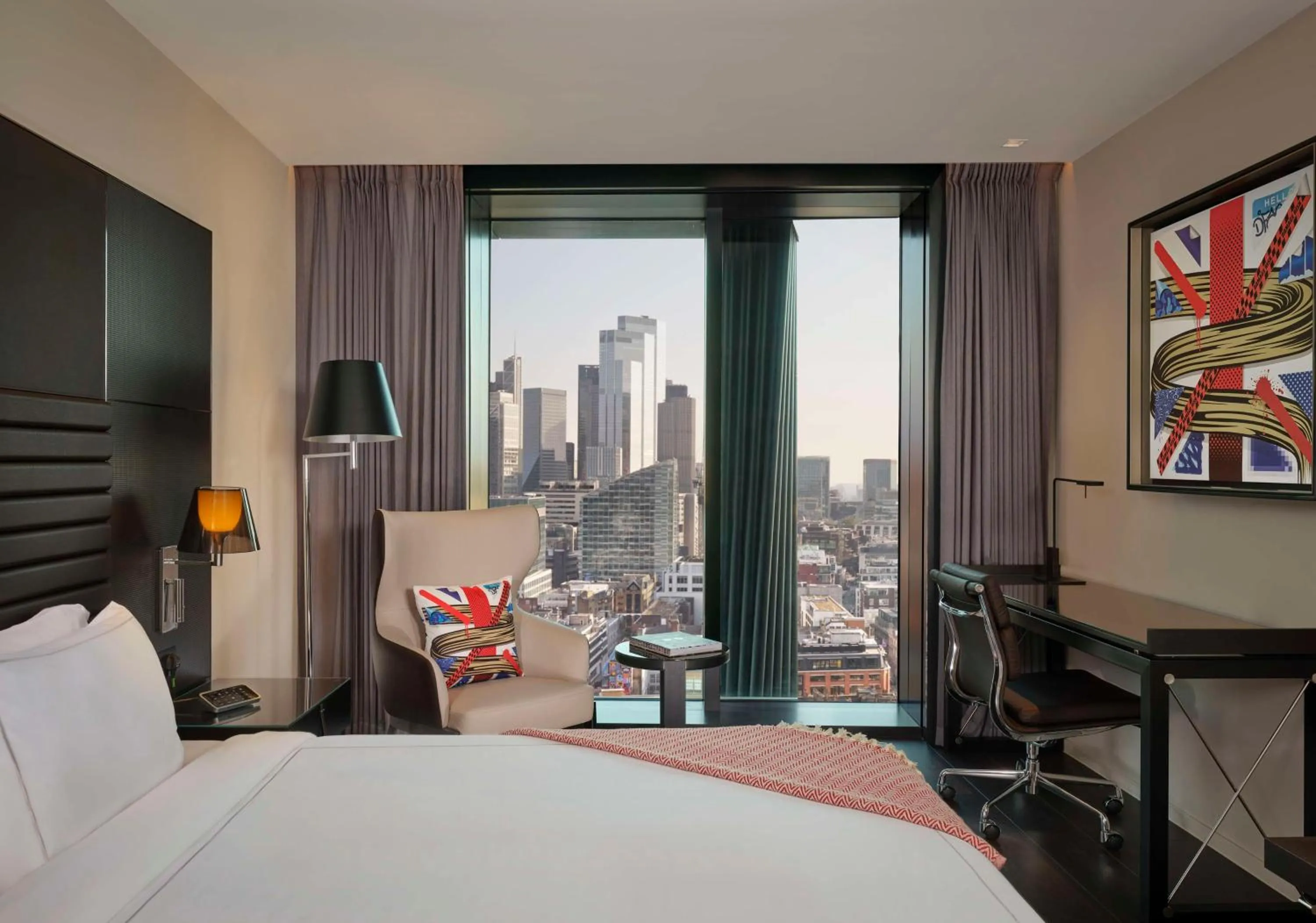 Bedroom, Bed in art'otel London Hoxton