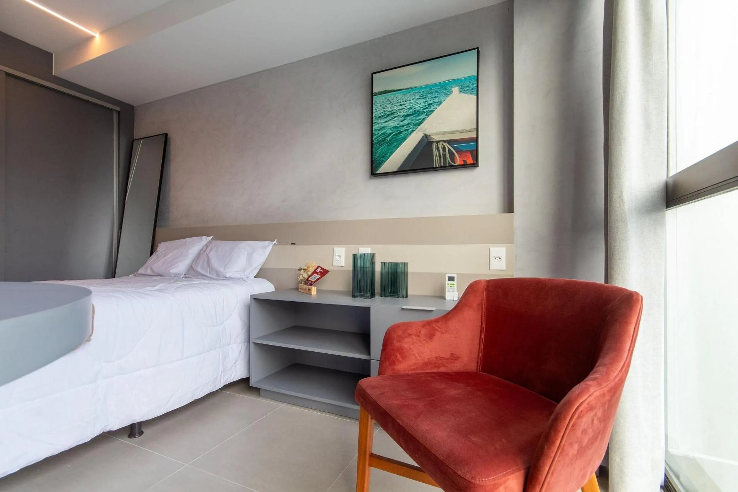 Bedroom, Bed in Rooftop #806 - Apto em Boa Viagem por Carpediem