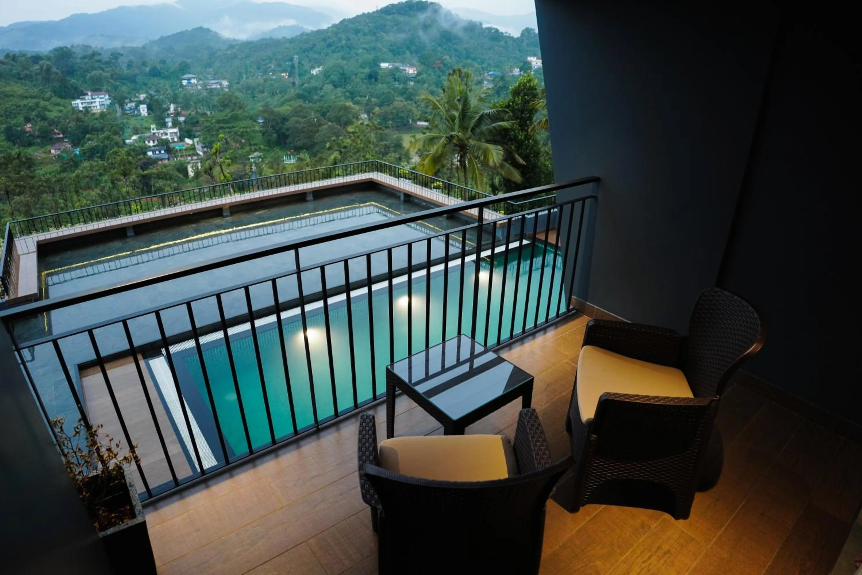 Swimming pool in Leaves Resort Vythiri Wayanad