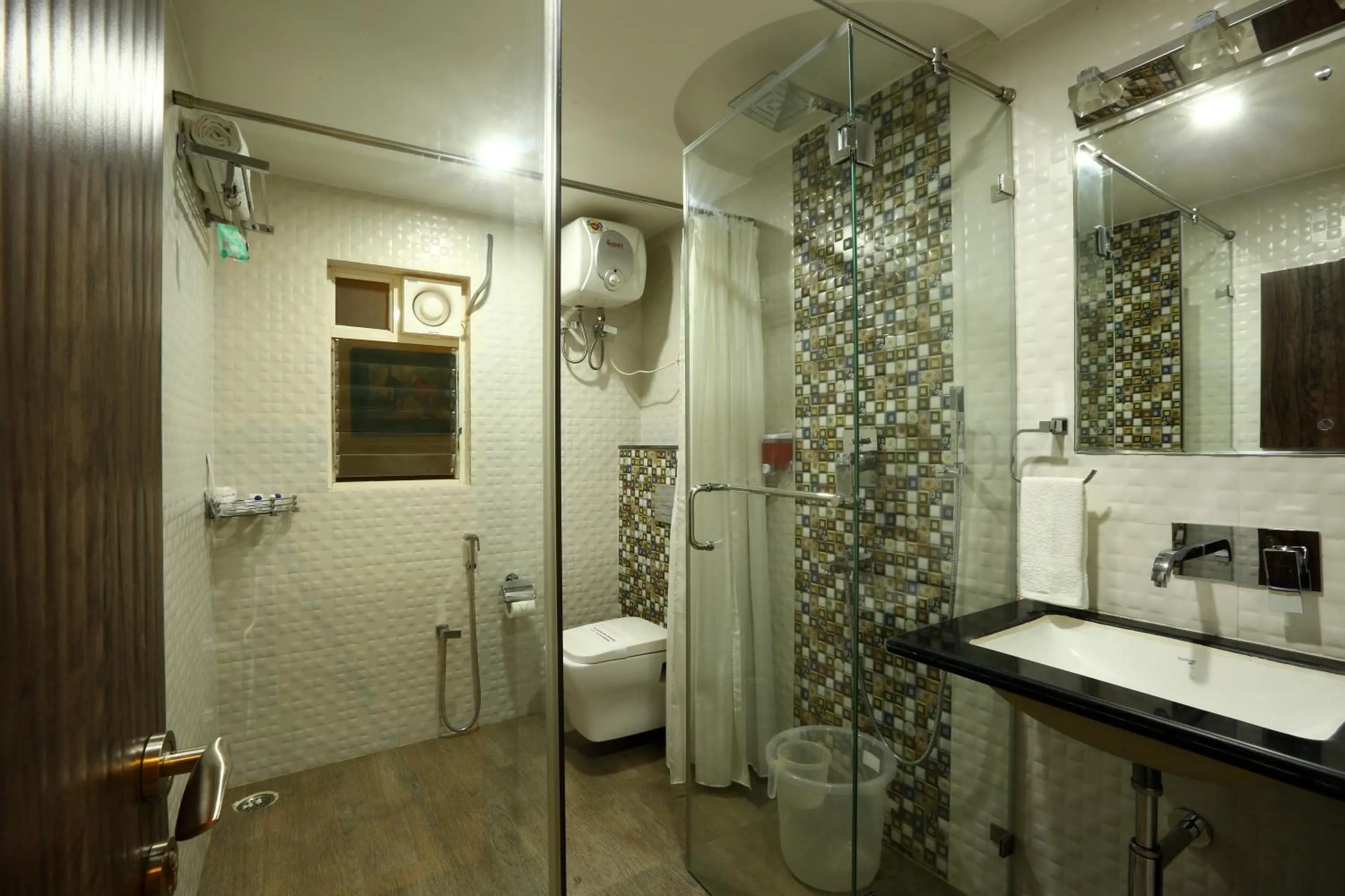 Shower in Hotel Blue Bird, Nagaon