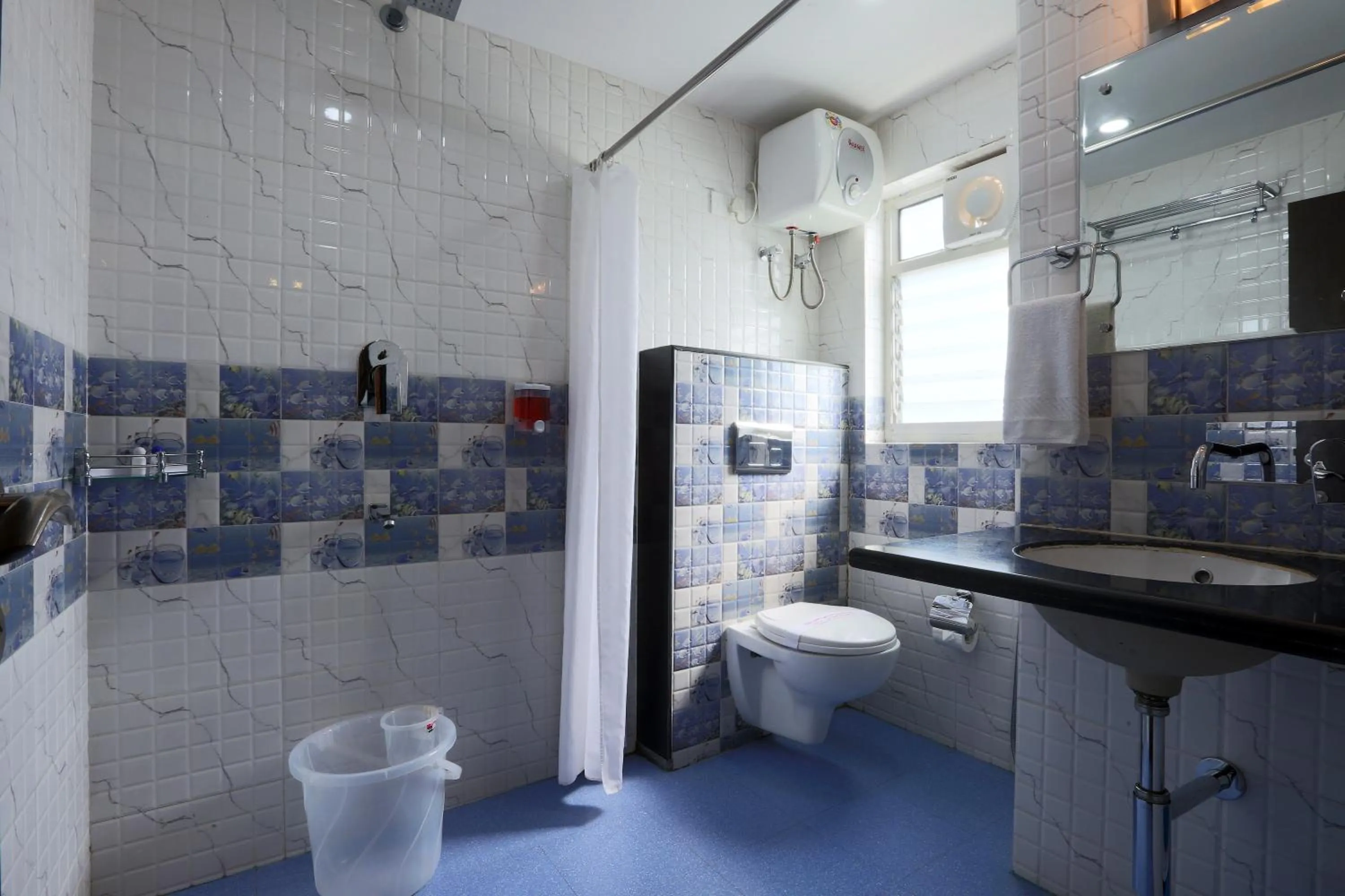 Toilet in Hotel Blue Bird, Nagaon