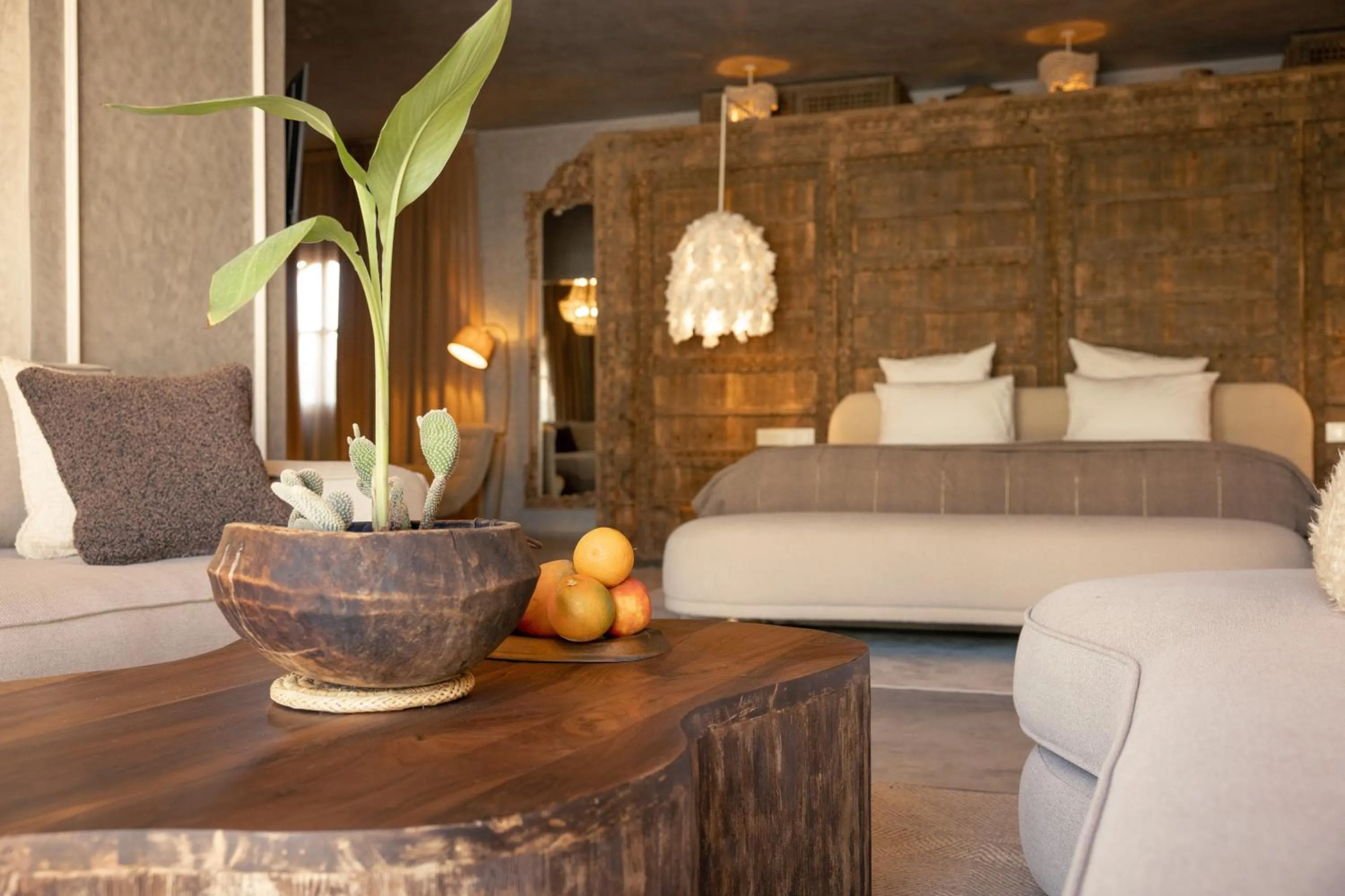 Bed in Les Palmiers Boutique Hôtel & Spa