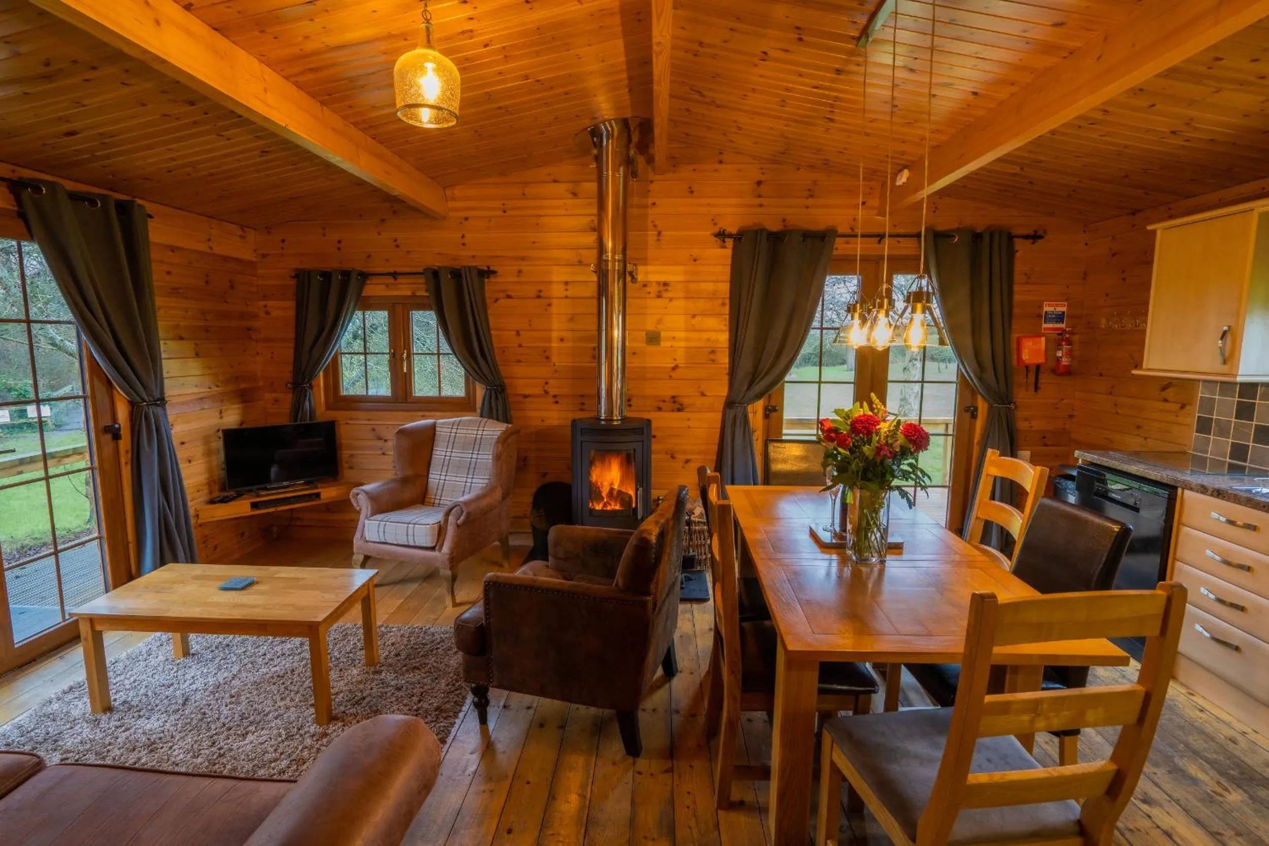 TV and multimedia in Wall Eden Farm - Luxury Log Cabins and Glamping
