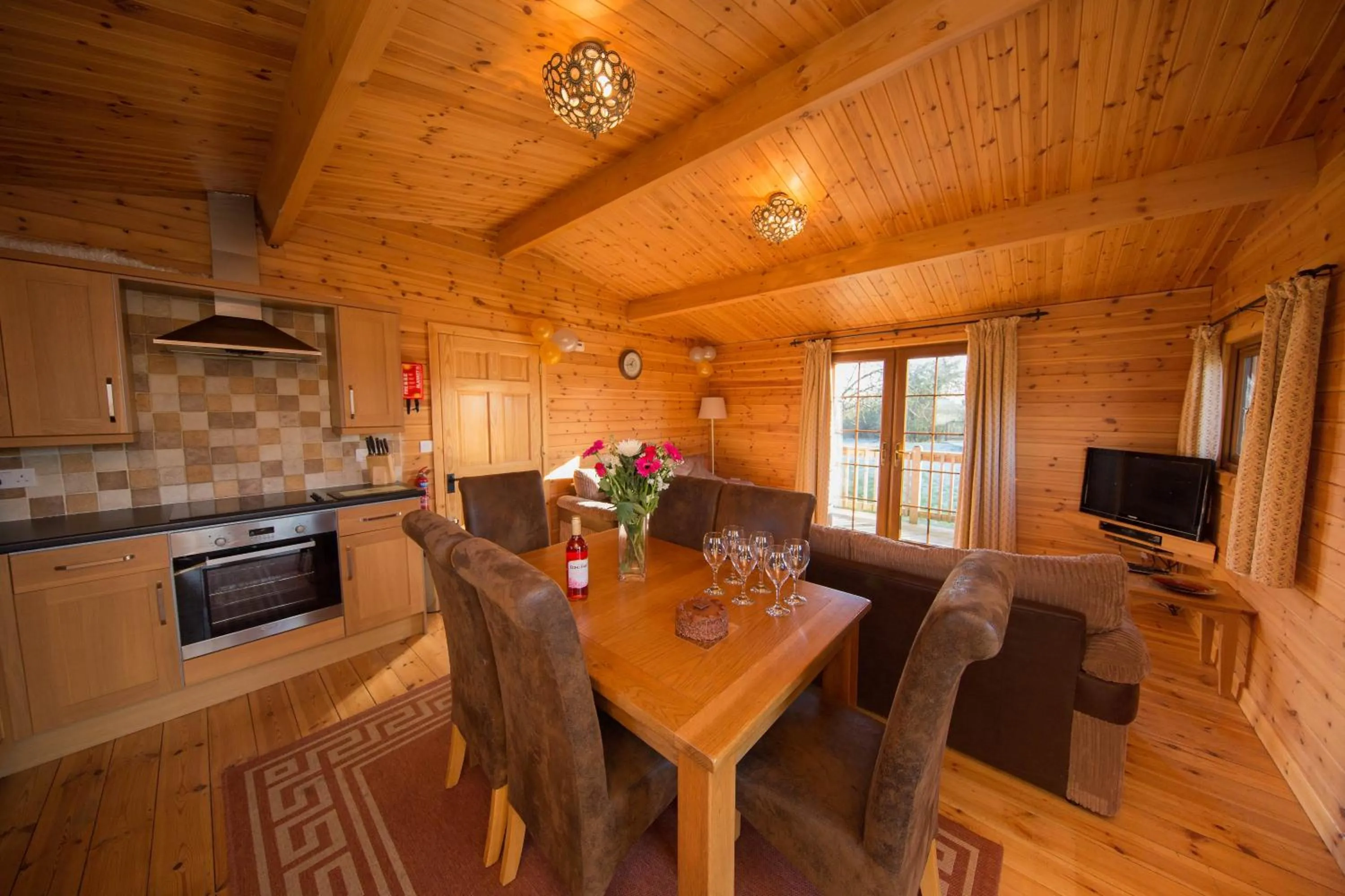Dining area in Wall Eden Farm - Luxury Log Cabins and Glamping
