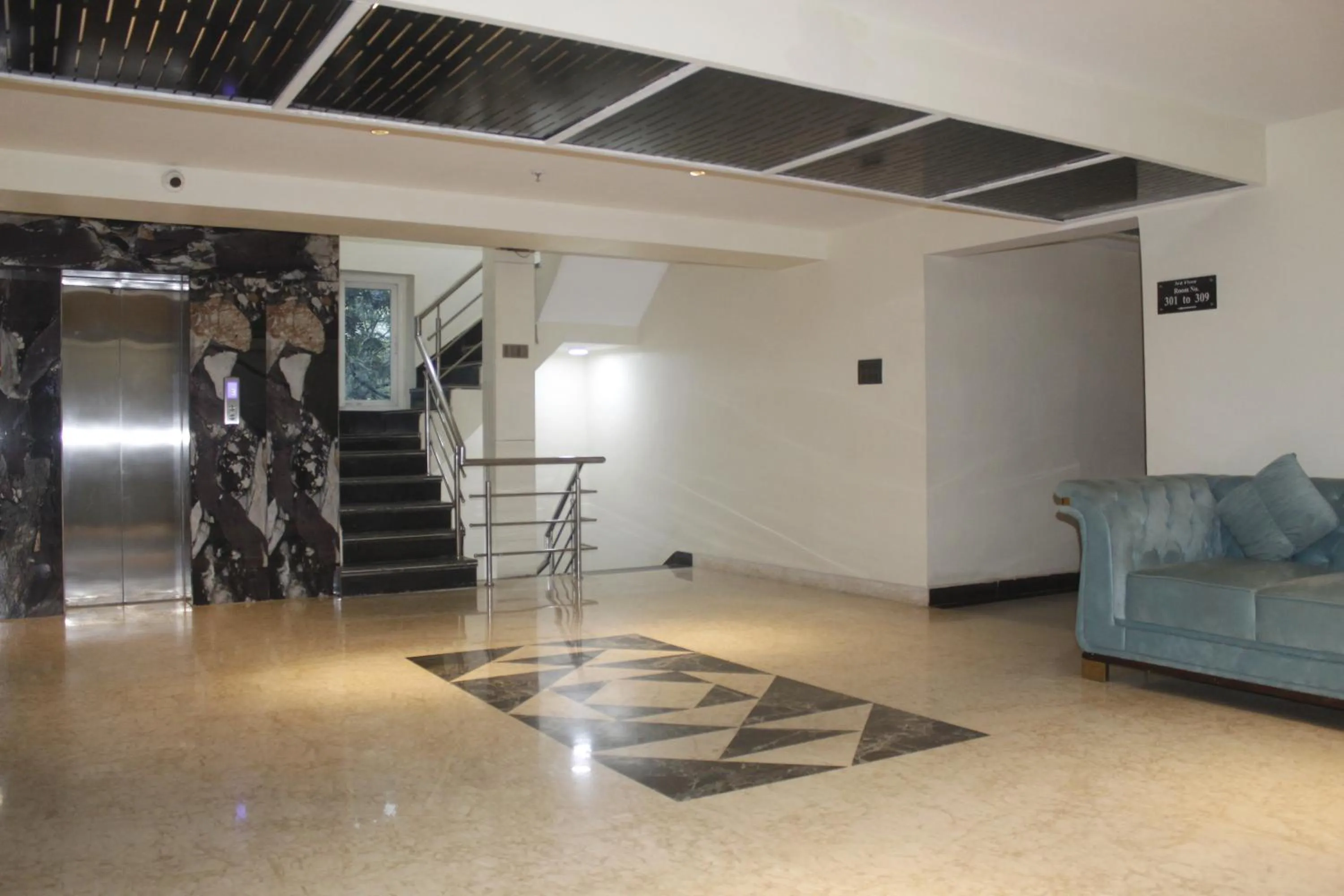 Seating area in LUXUS INN