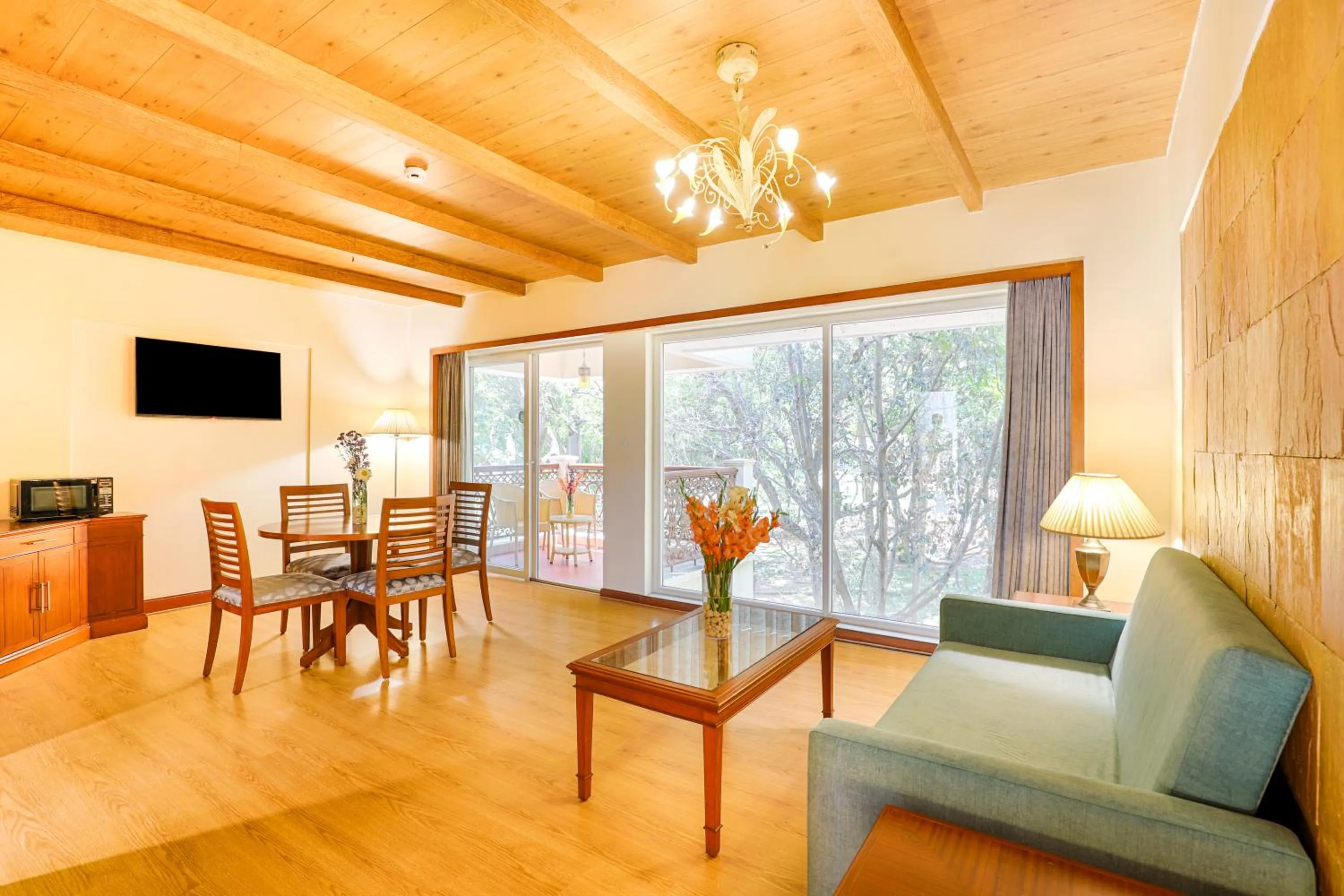 Seating area in Club Mahindra Golden Landmark, Mysuru