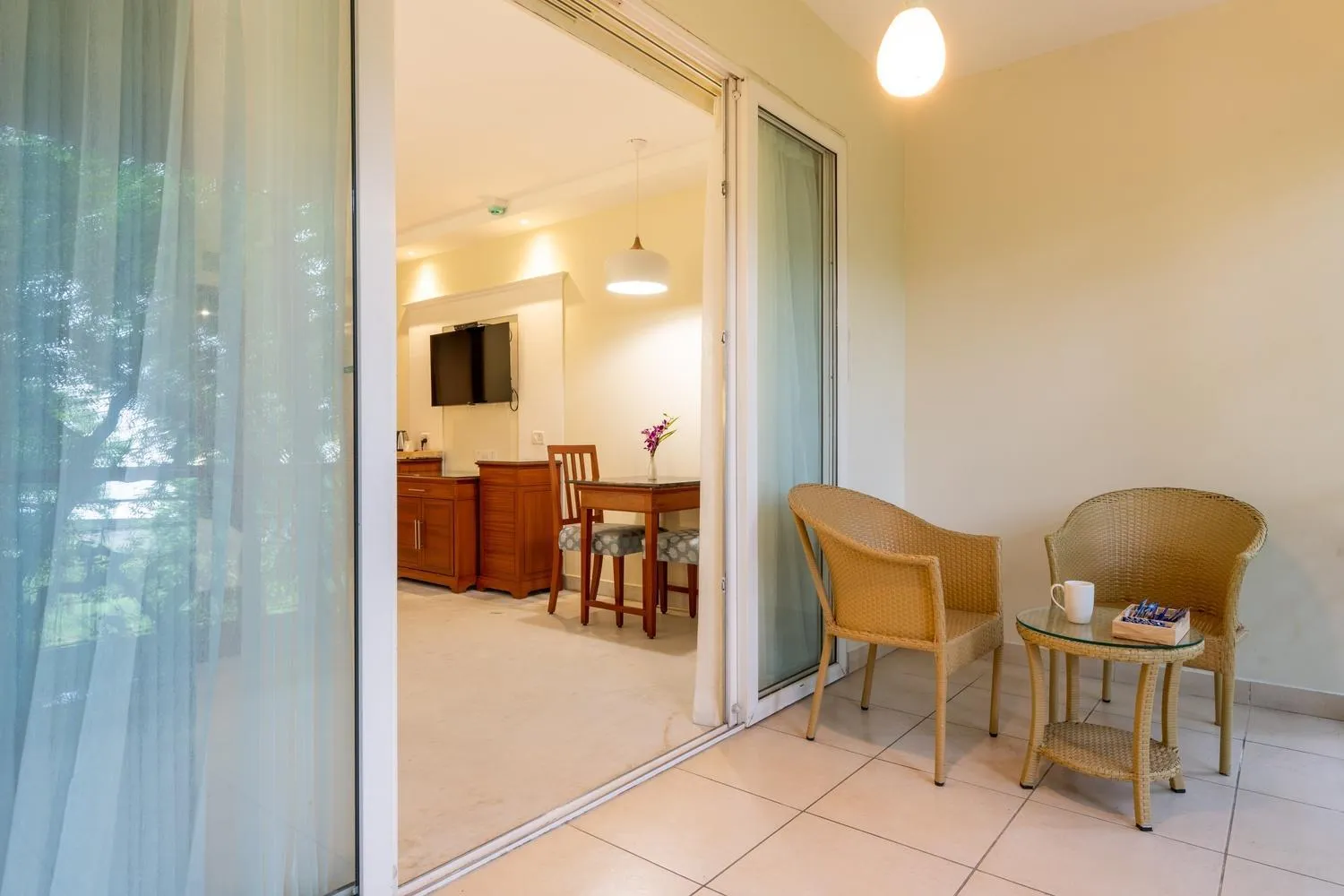 Seating area in Club Mahindra Golden Landmark, Mysuru