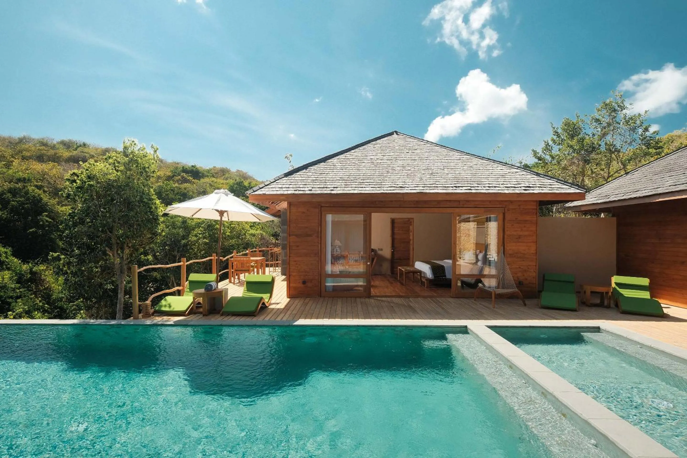 Pool view in TUNAK Resort Lombok