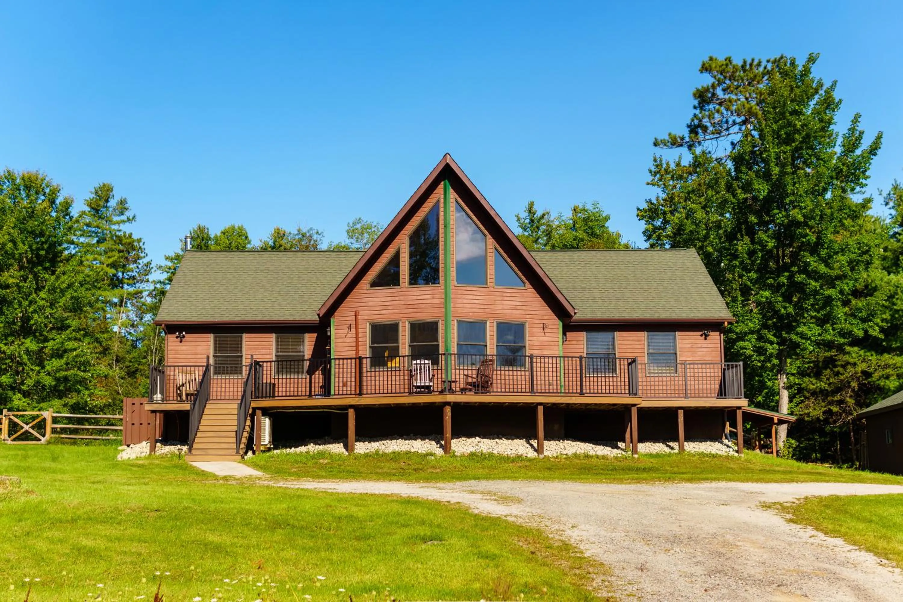 Property building in Adirondack Alpine Cabin with Hot Tub, Near Whiteface, Lake Placid, Game Rm, Fenced Yard, Views