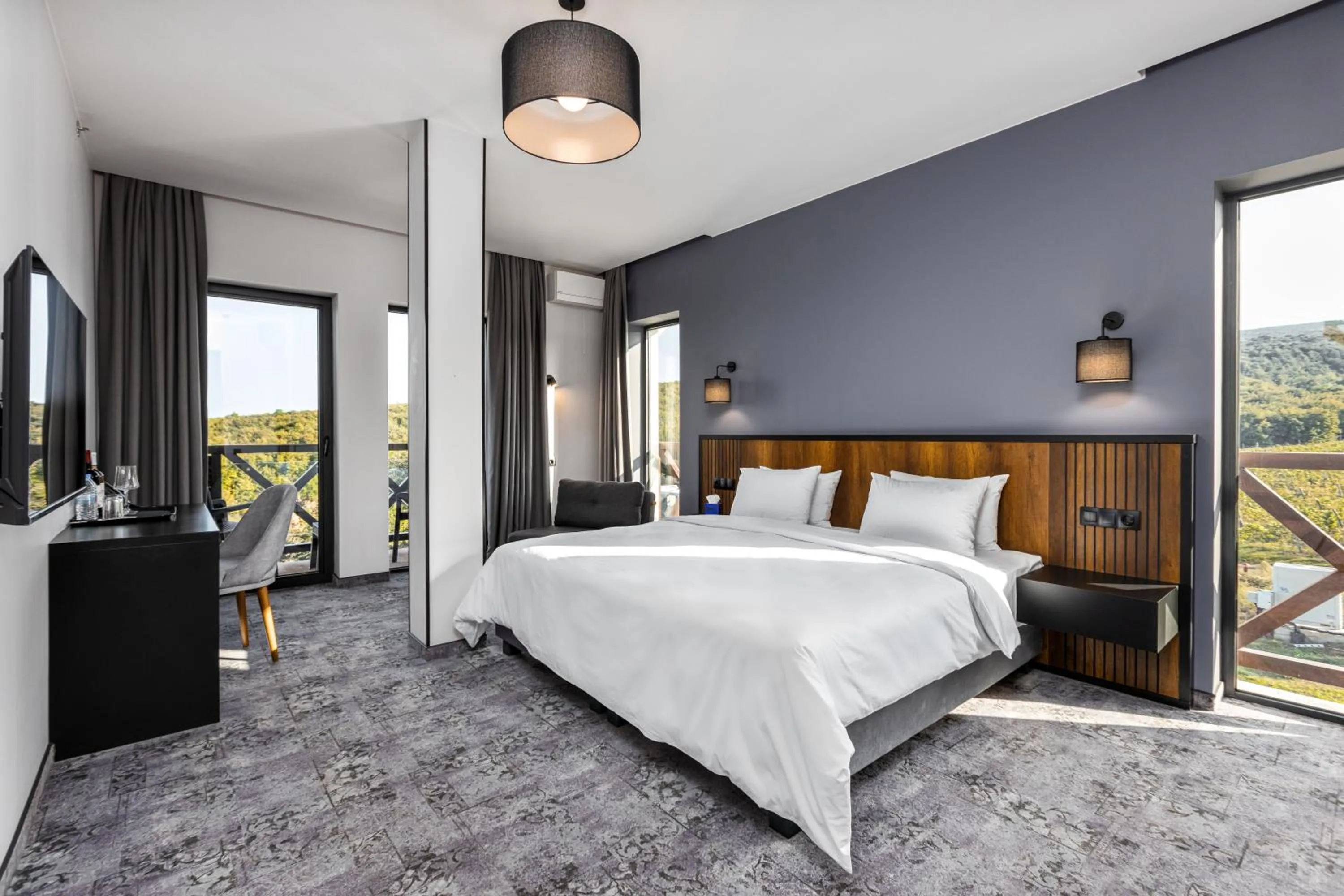 Bed in Hotel Qvevrebi