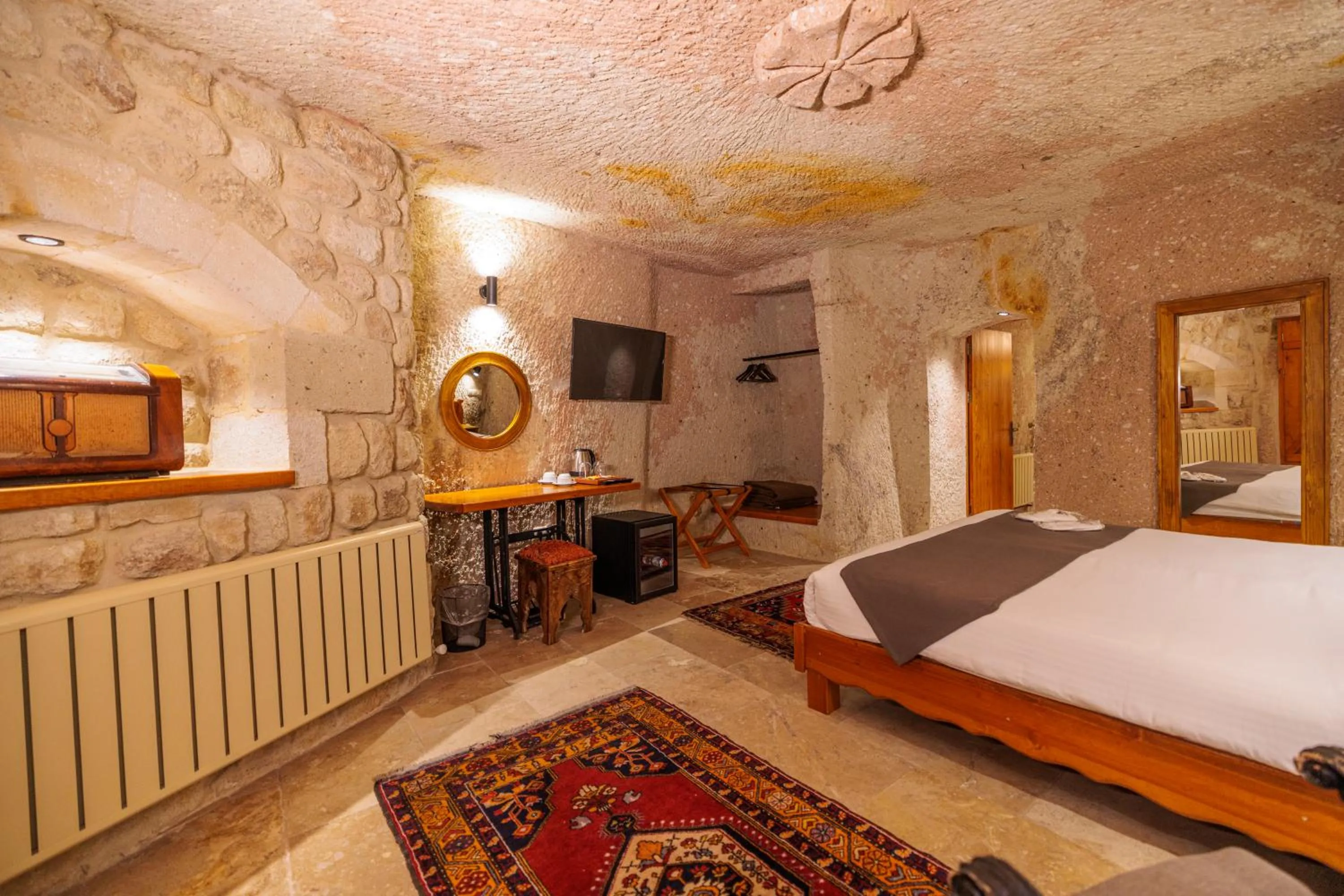 Bed in Canyon Cave Hotel