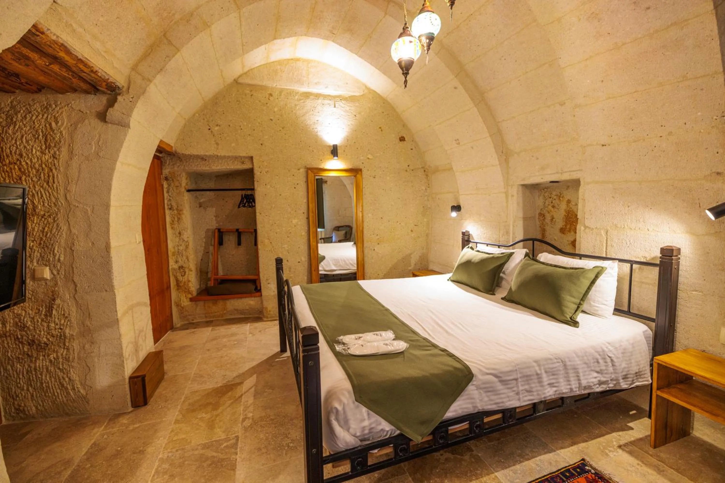 Bed in Canyon Cave Hotel