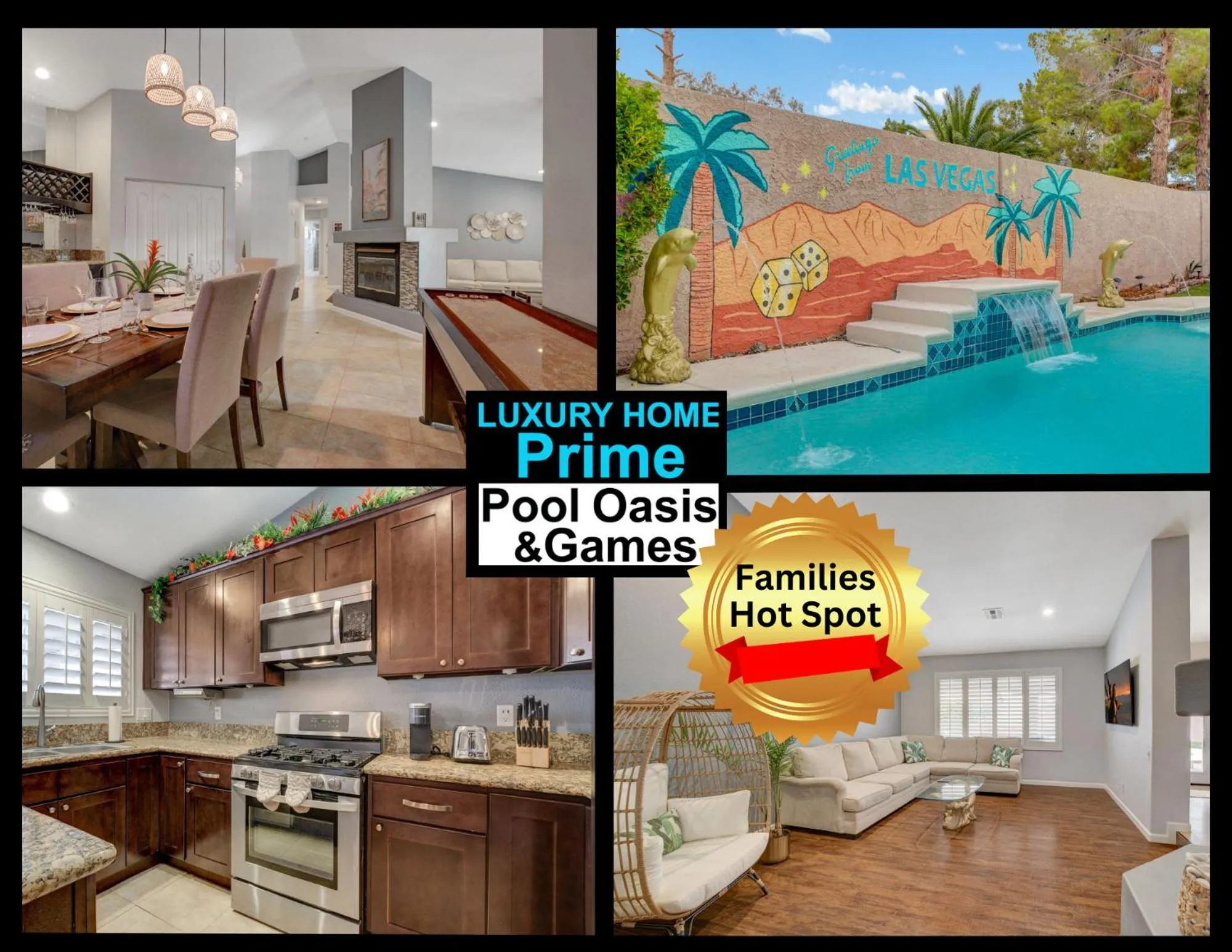 Game Room in Mirage Pool House - Heart of LV, Swimming Pool, Games, heavenly relaxation