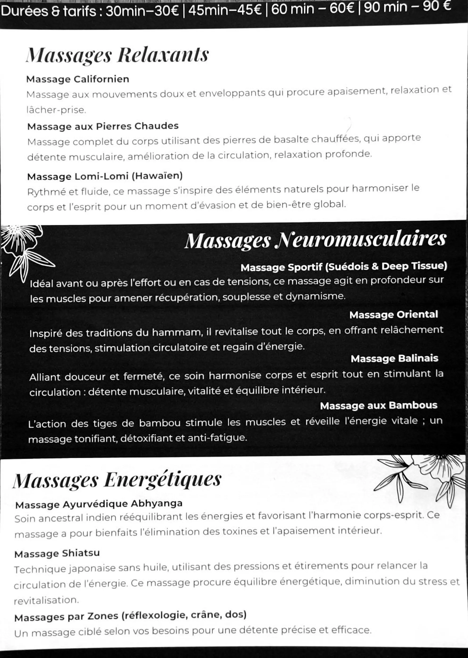 Massage in L'Estapade des Tourelons