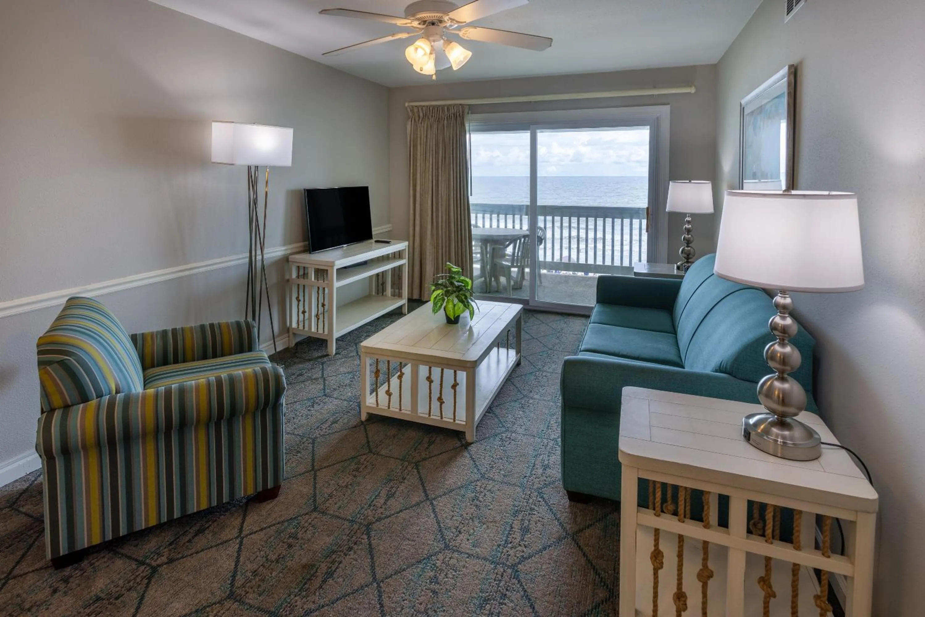 Living room in Sandpebble Beach Club Surfside Beach a Ramada by Wyndham