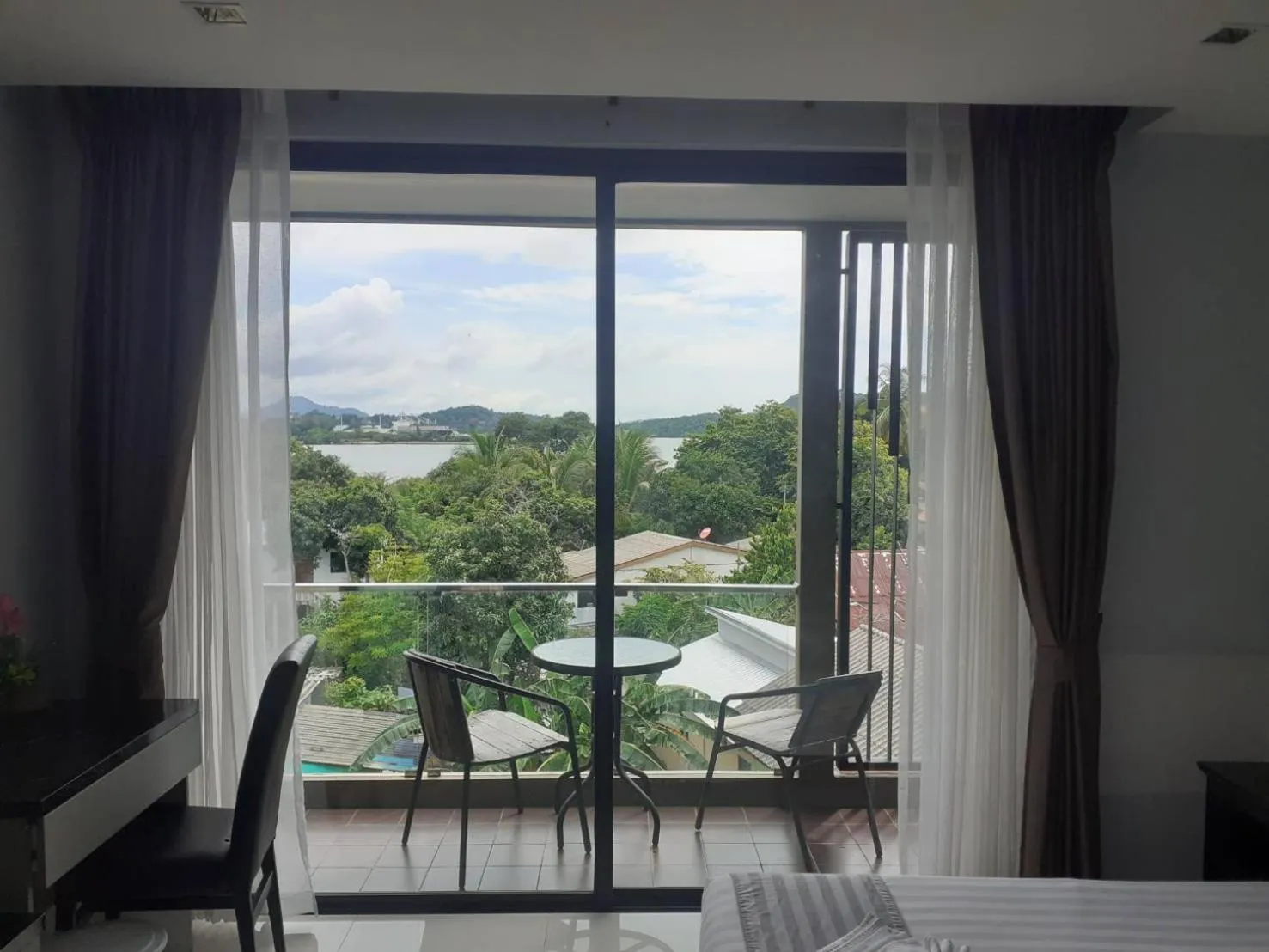 Balcony/Terrace, Bed in Panwa Beach Side Beachfront
