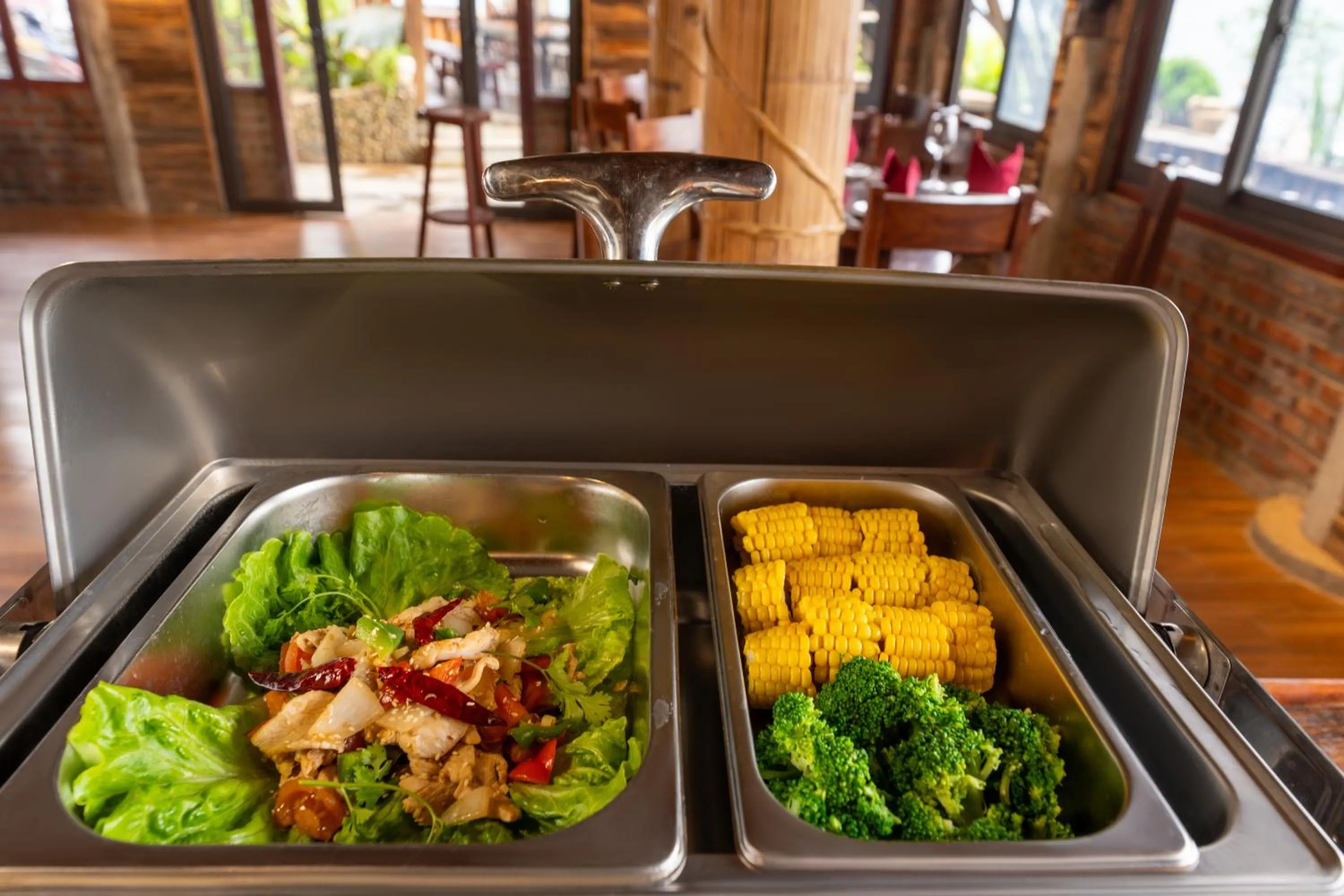 Buffet breakfast in Muong Hoa River View Hotel