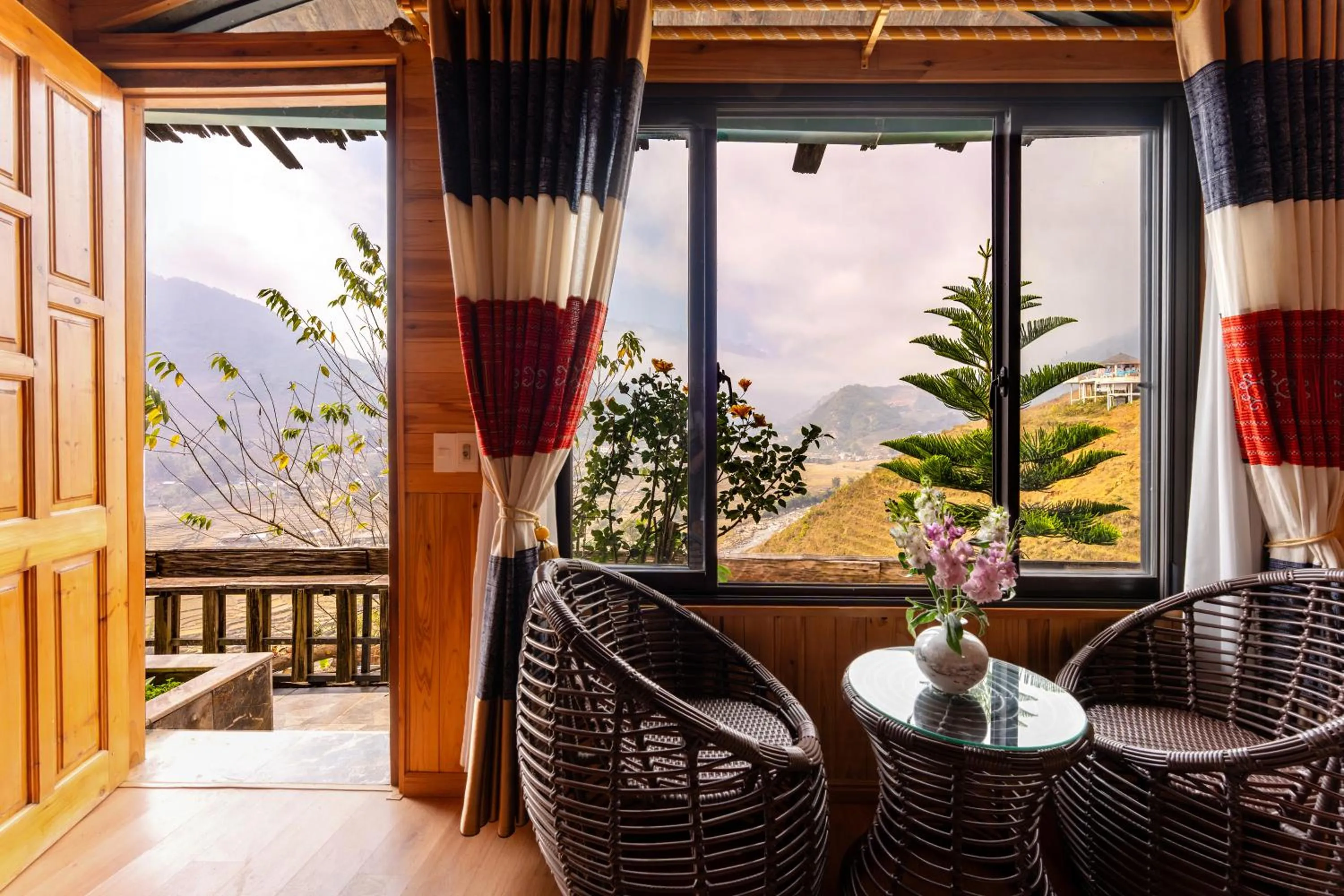 Seating area in Muong Hoa River View Hotel