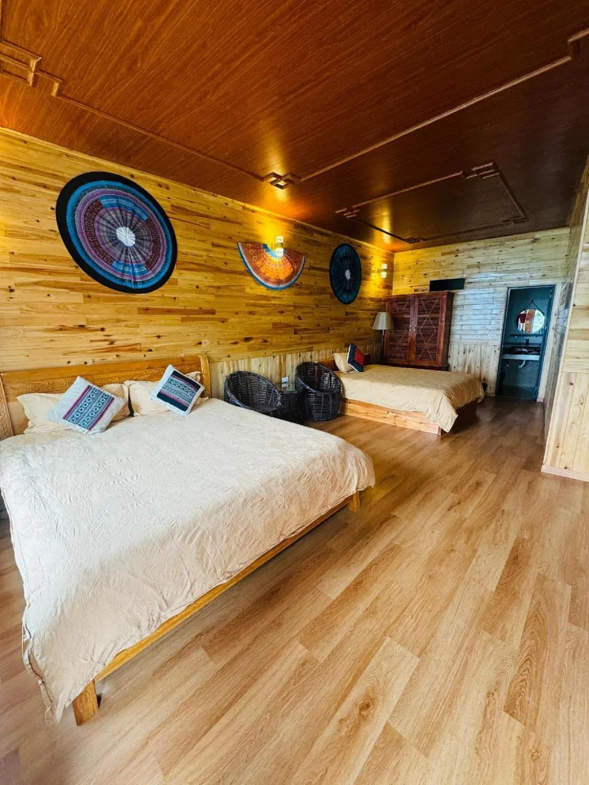 Bed in Muong Hoa River View Hotel