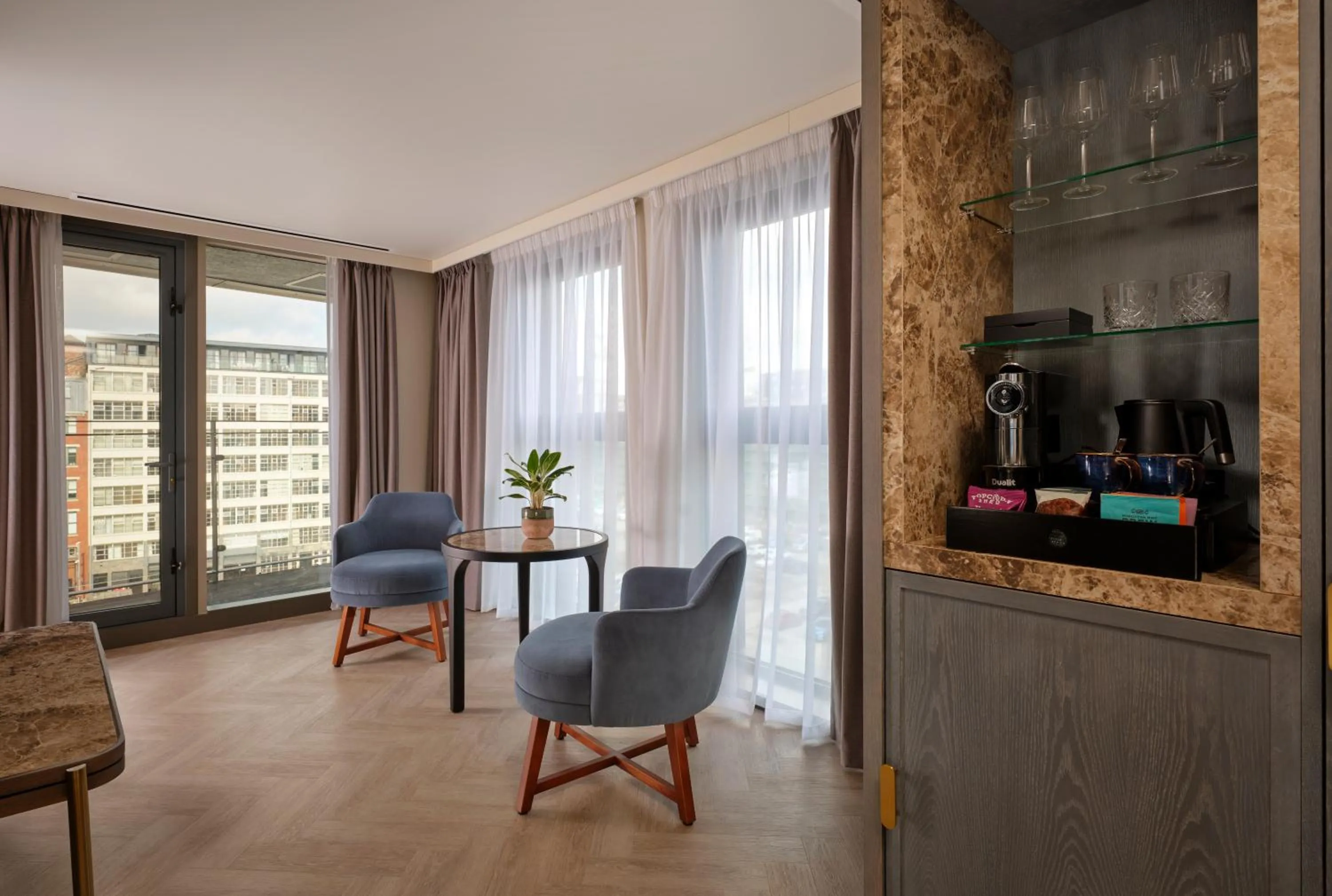 Seating area in The Reach at Piccadilly, Manchester, a Tribute Portfolio Hotel