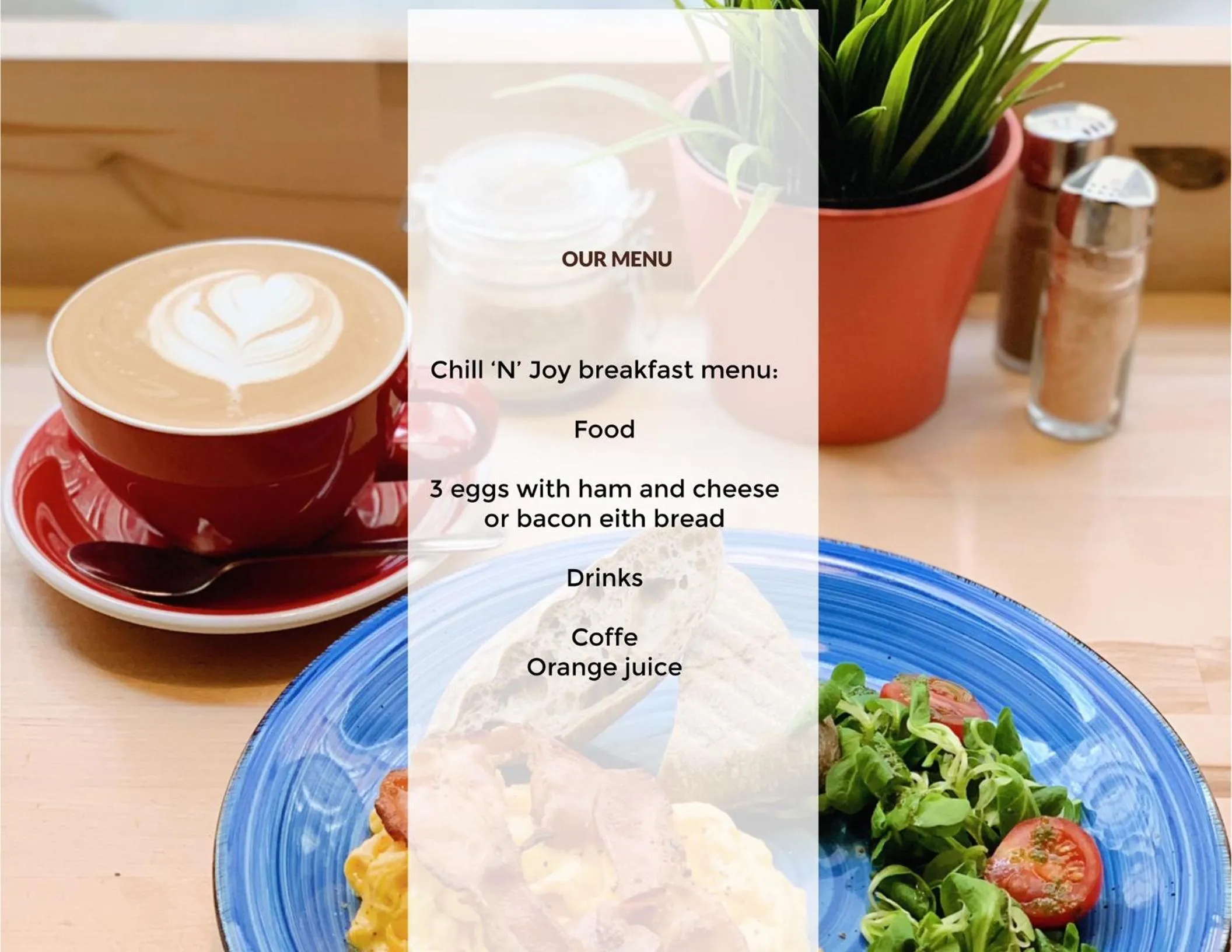 Food in Chill 'N' Joy Boutique suites