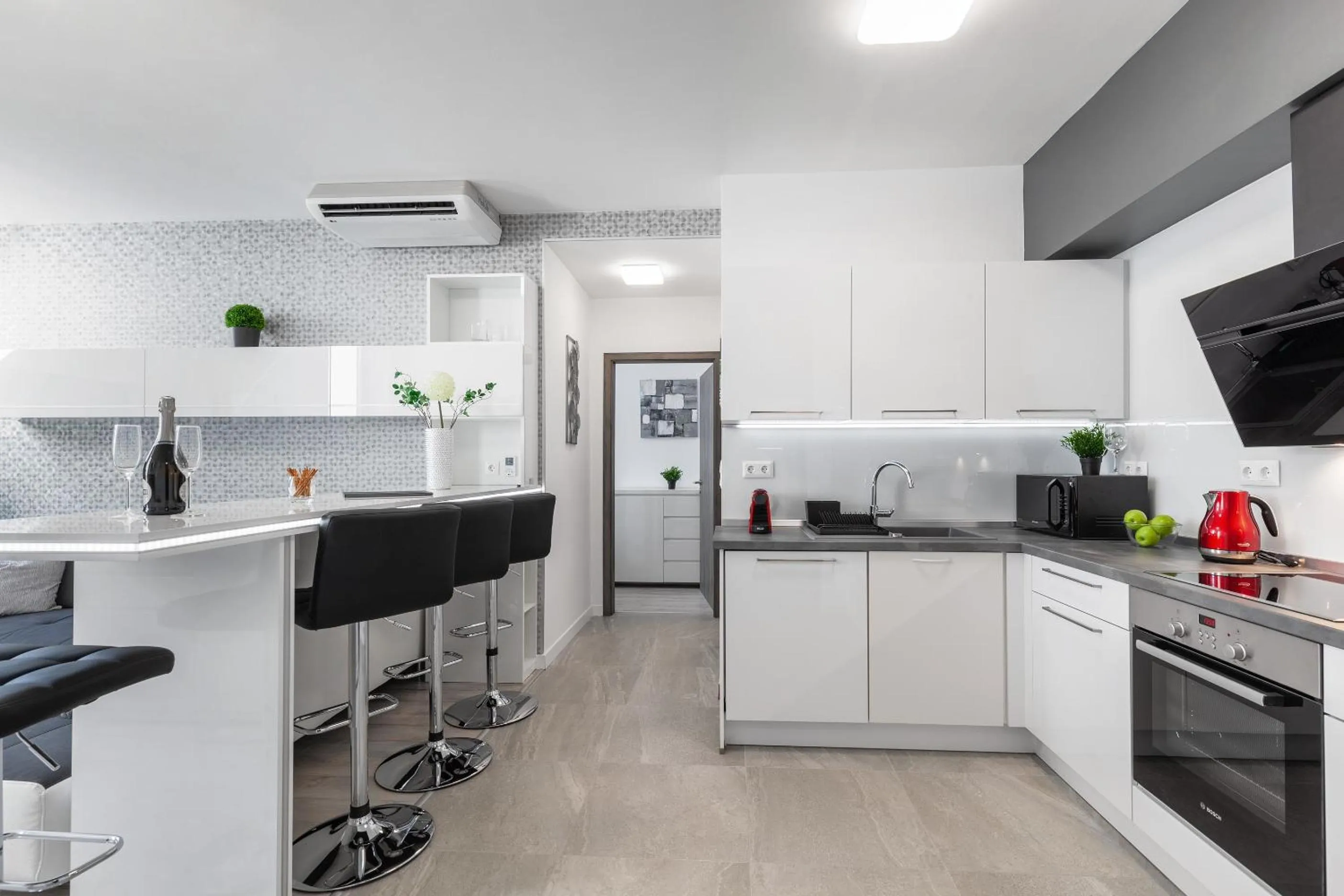 Kitchen or kitchenette in Chill 'N' Joy Boutique suites