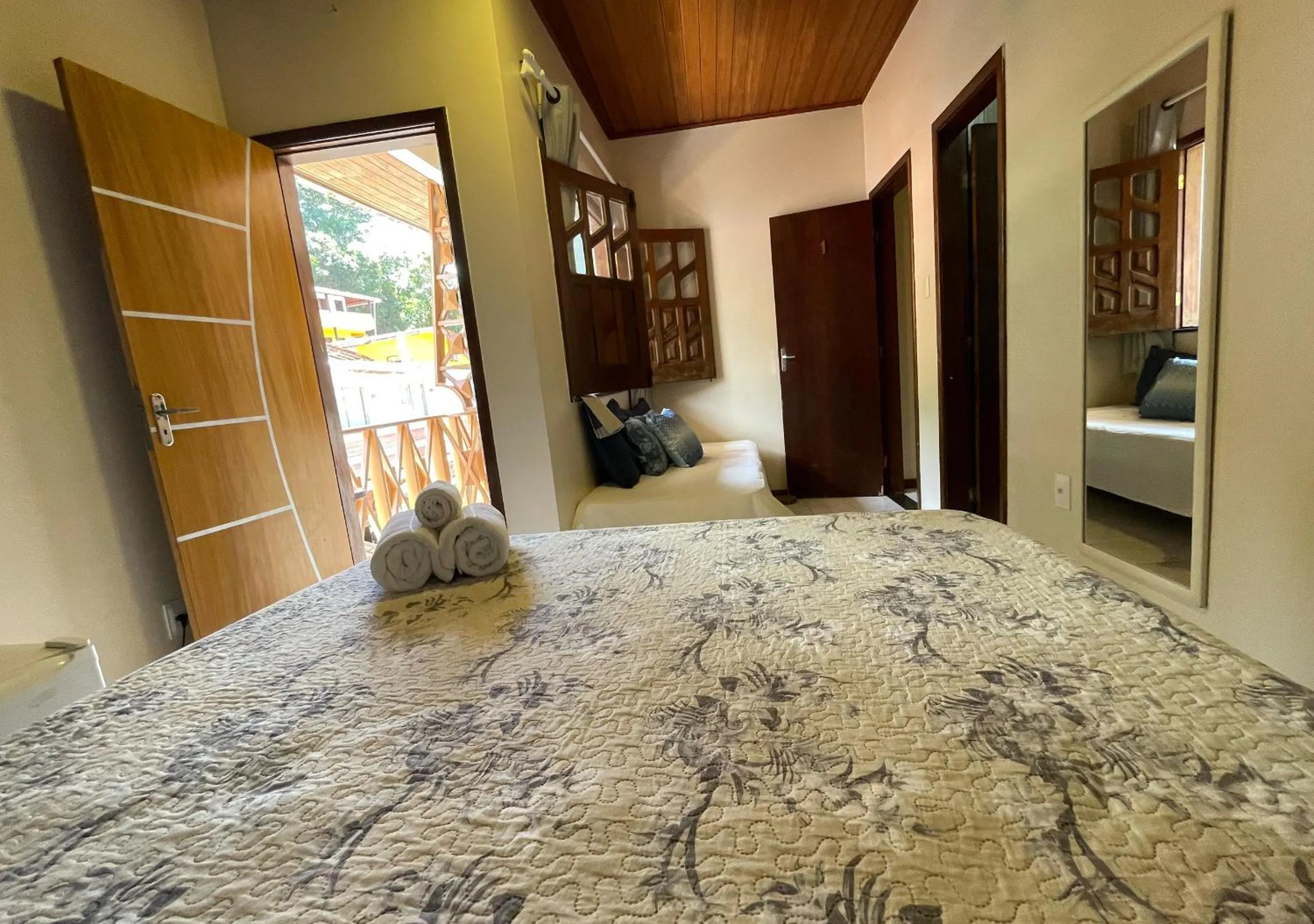 Bed in Pousada Estevao