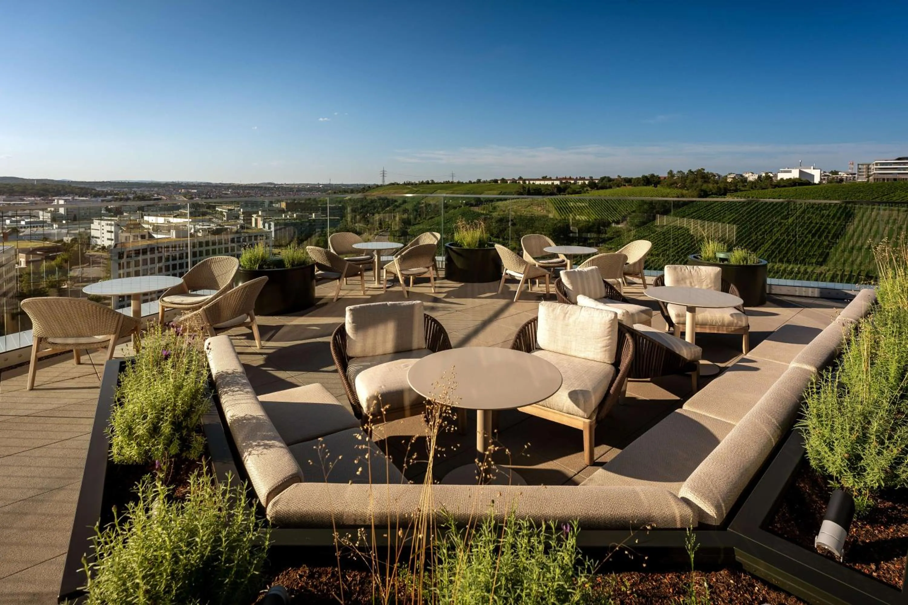 Property building in Radisson Blu Hotel at Porsche Design Tower Stuttgart