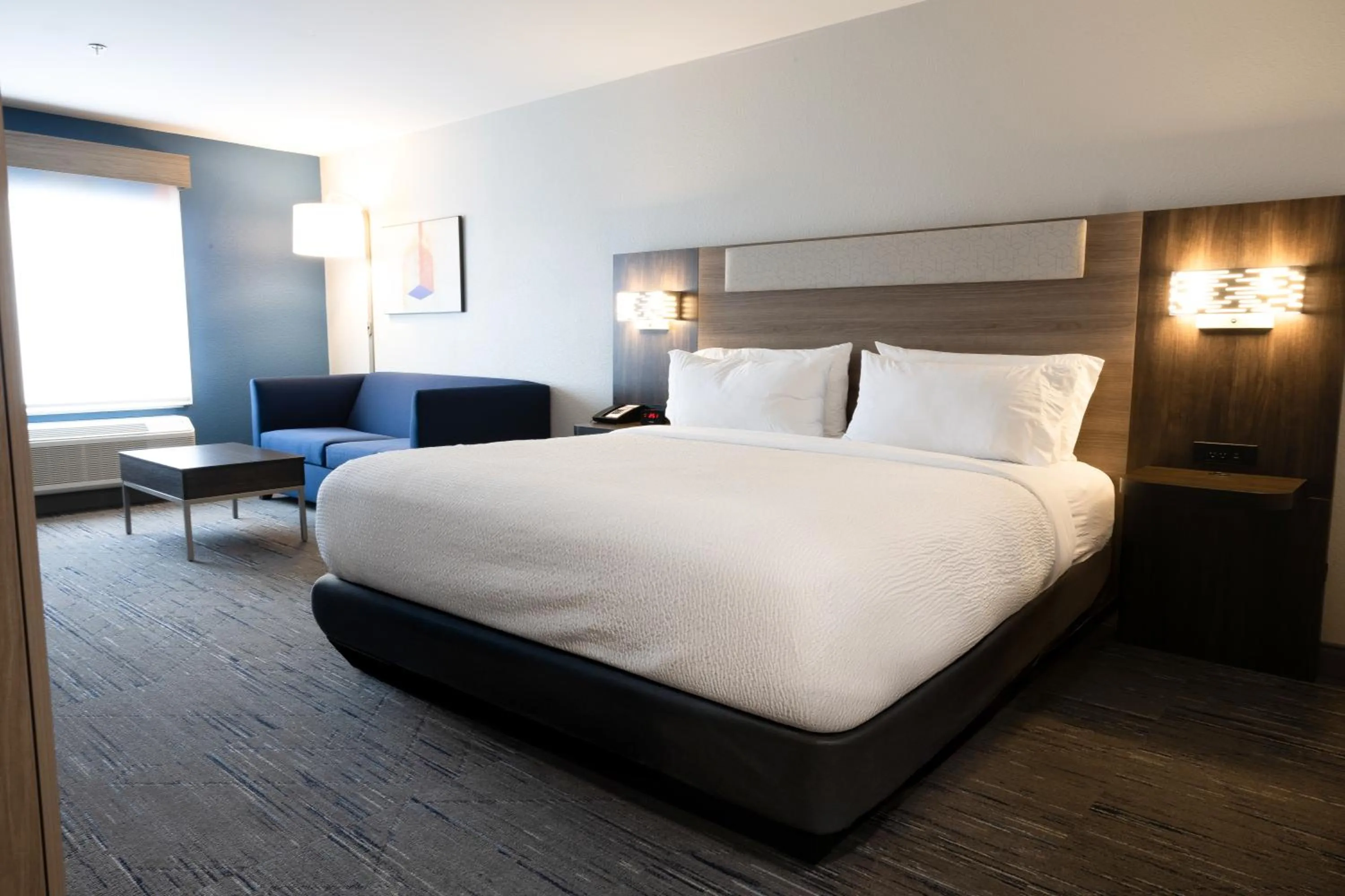 Seating area, Bed in Holiday Inn Express & Suites Mansfield - Ontario by IHG