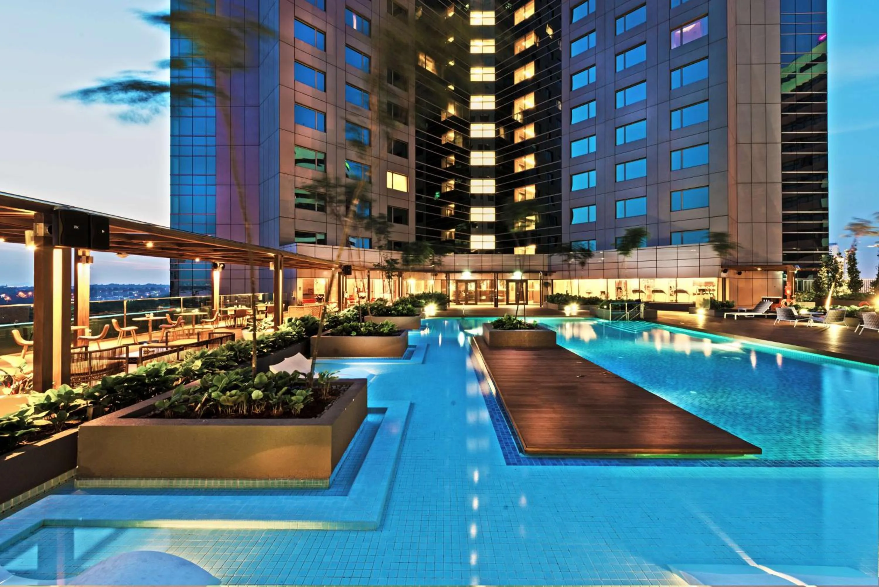 Pool view in DoubleTree by Hilton Johor Bahru