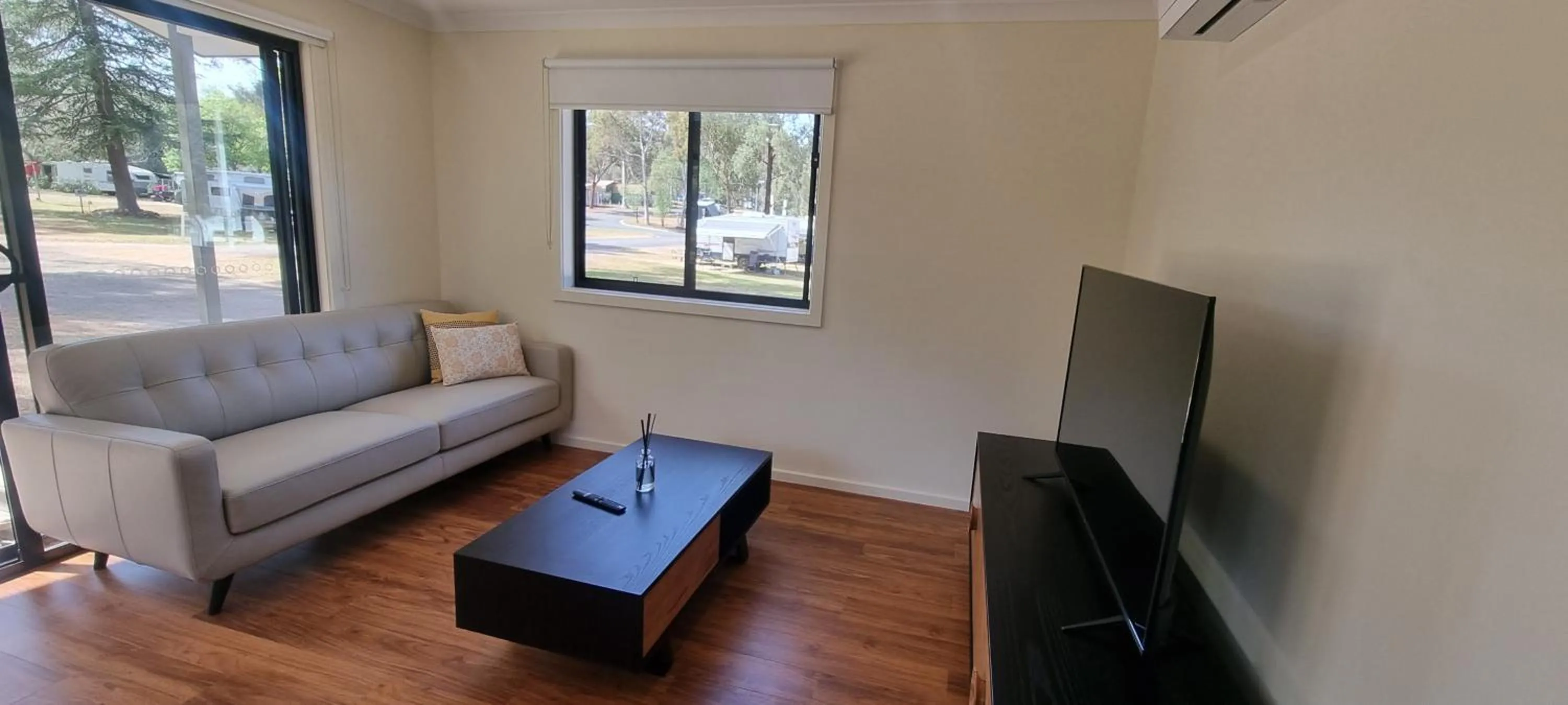 Living room in Wedderburn Caravan Park