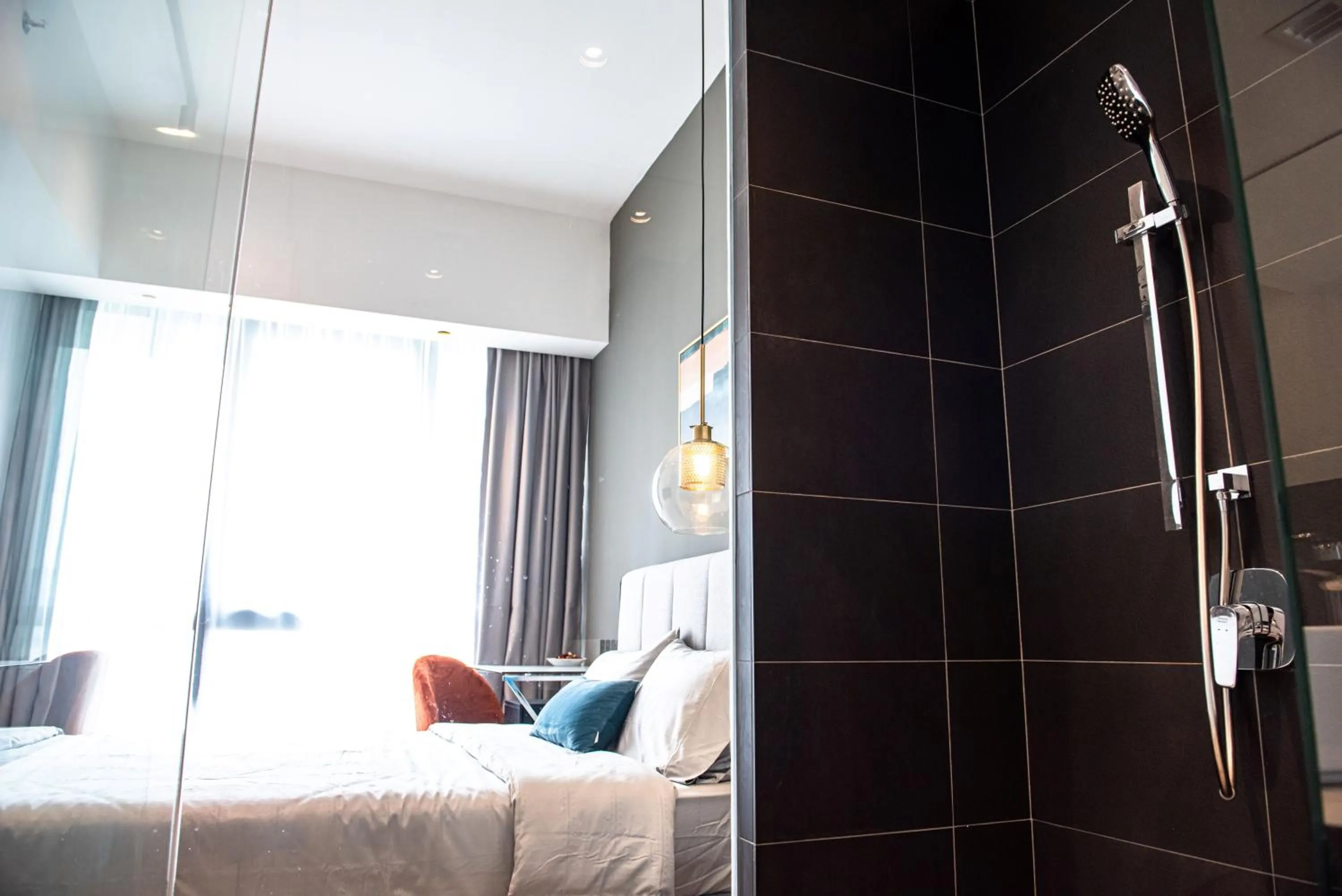 Bathroom, Bed in Stay @ NOVO Ampang