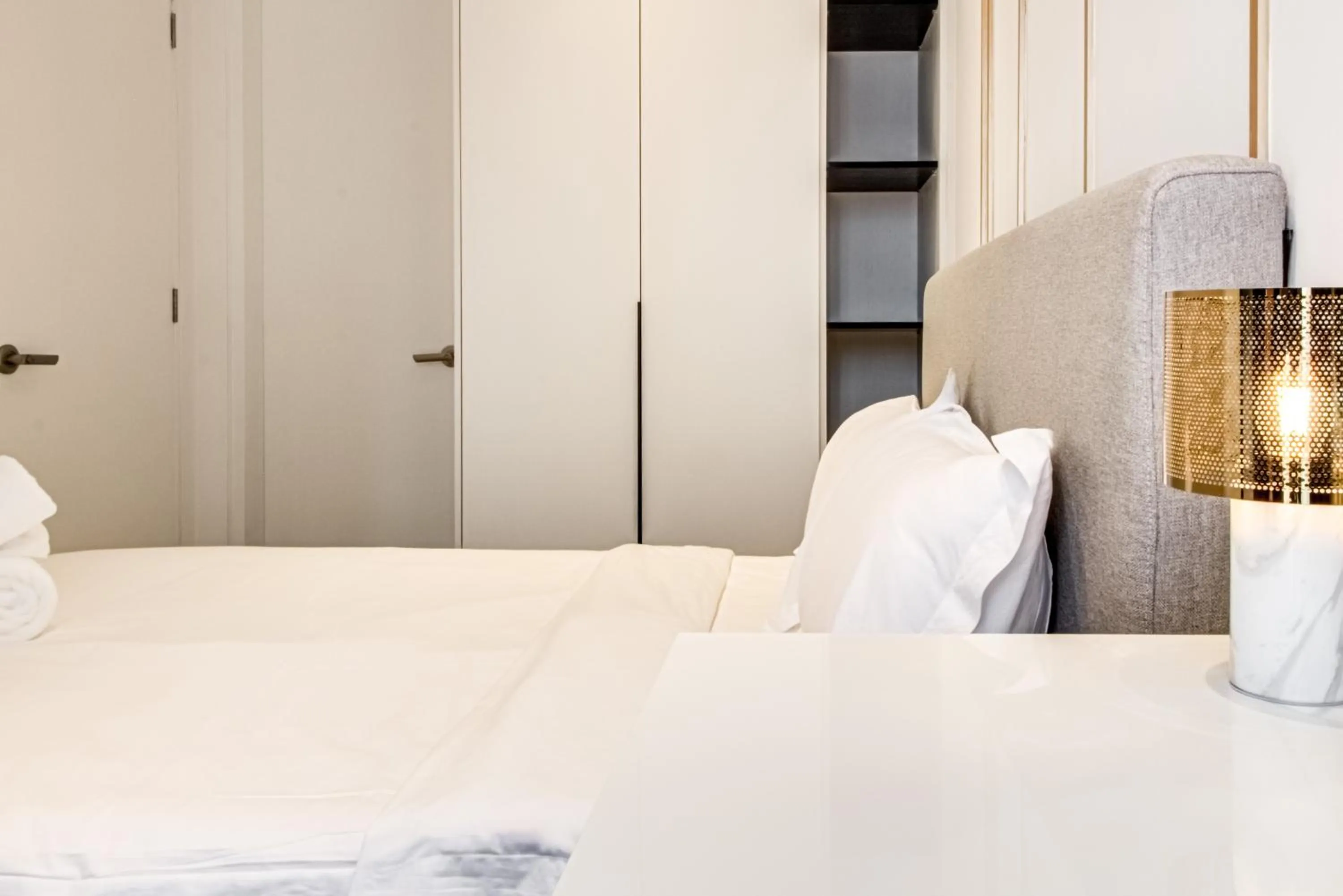 Bed in Axon Residence at Pavilion KLCC KL Tower view by KIMIRO