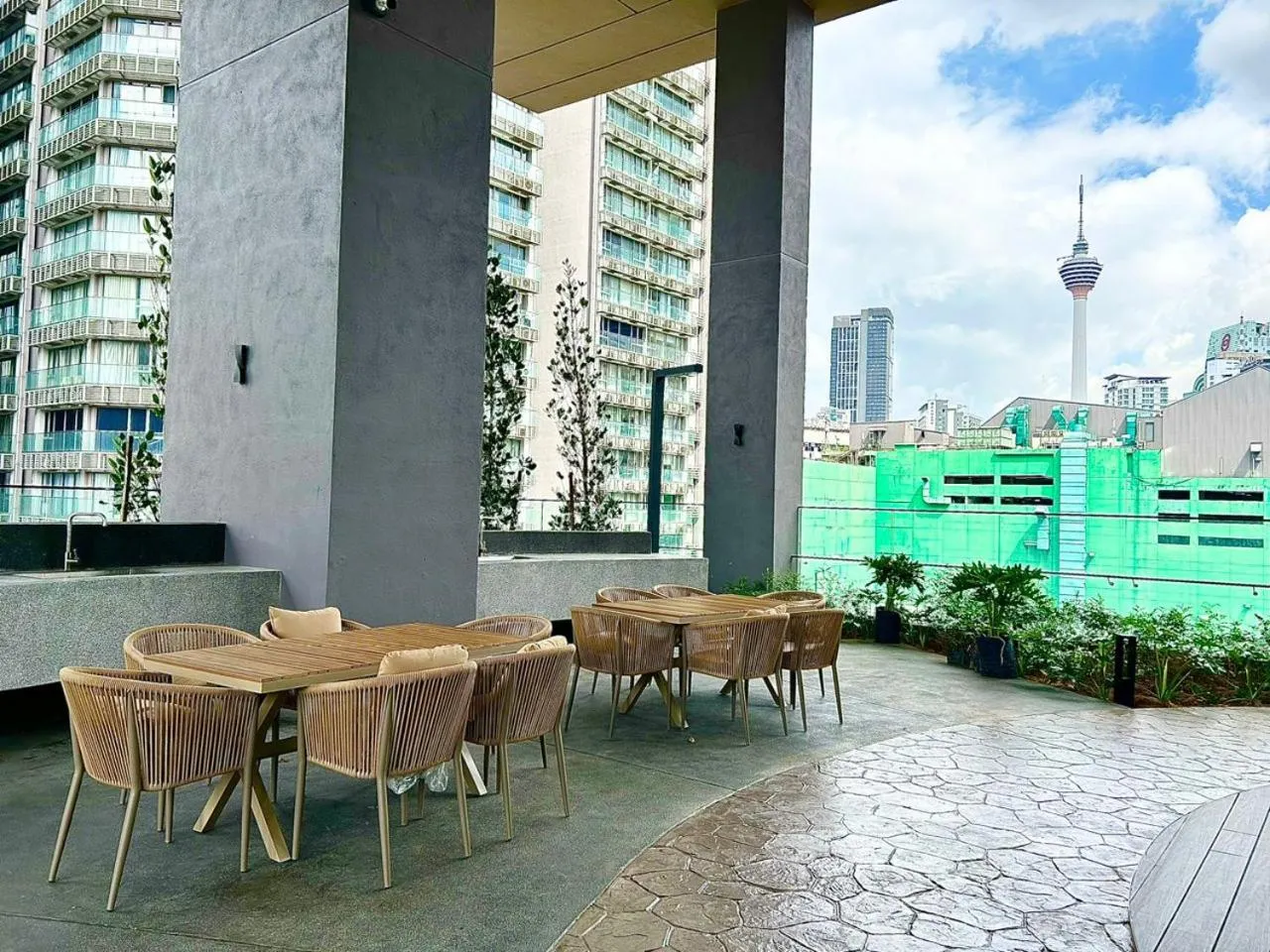 BBQ facilities in Axon Residence at Pavilion KLCC KL Tower view by KIMIRO