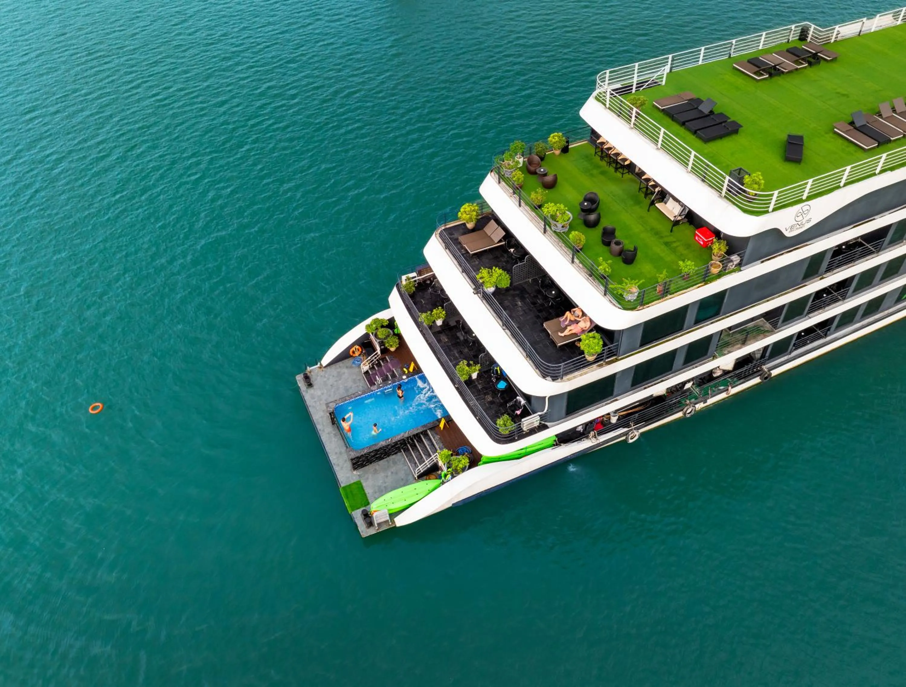 Swimming pool in Venus Cruises Halong Bay by Venus Group