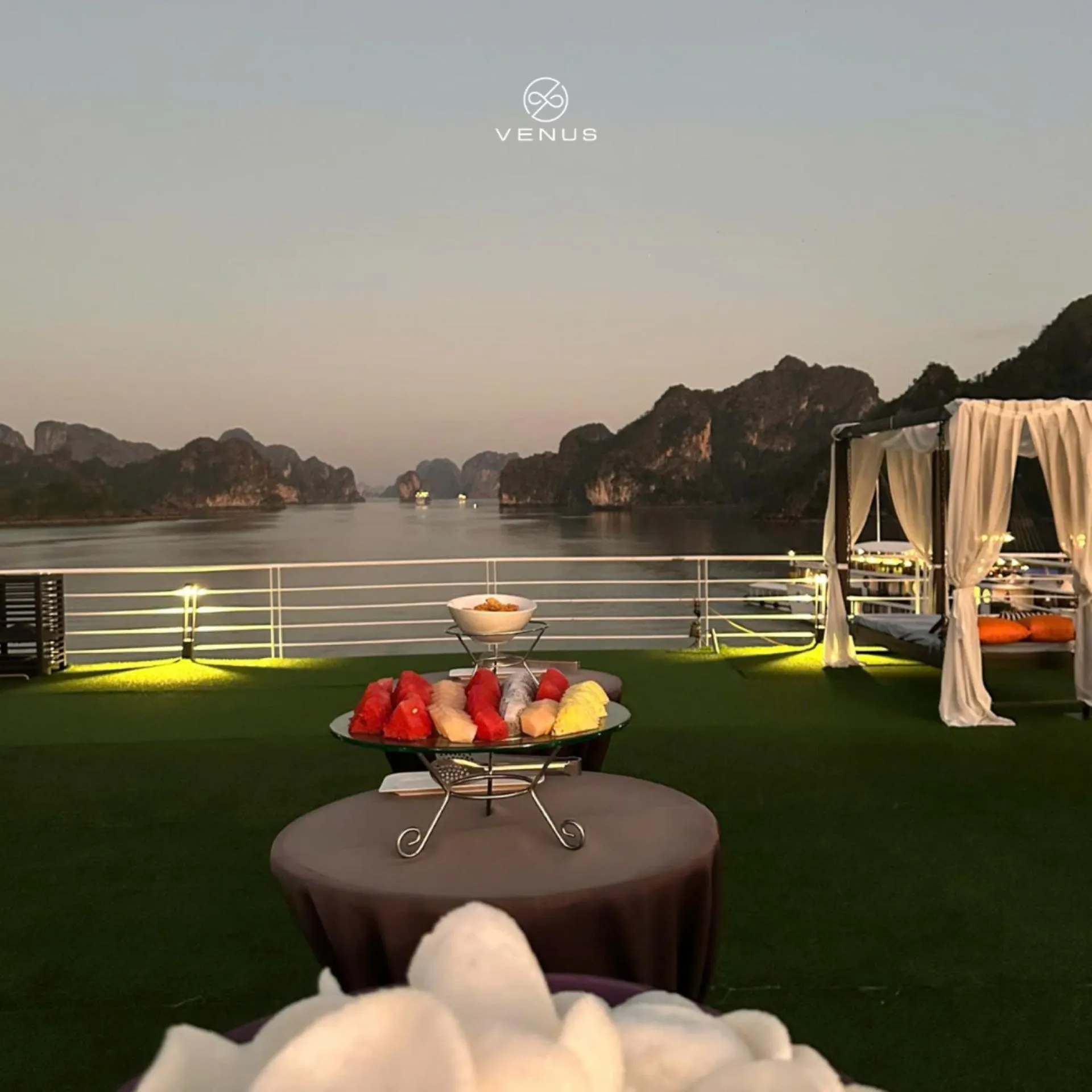 Sunset in Venus Cruises Halong Bay by Venus Group