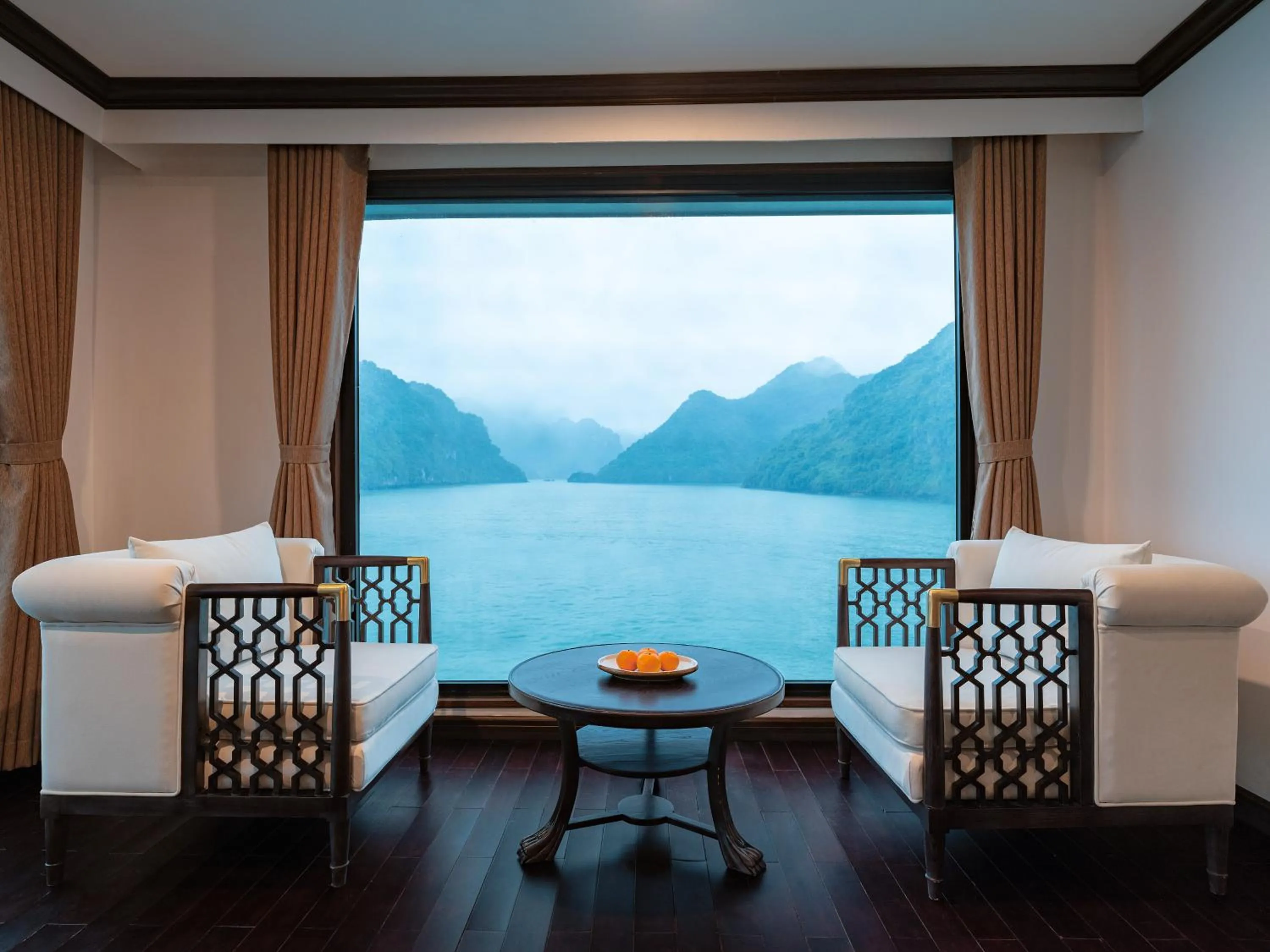 Seating area in Venus Cruises Halong Bay by Venus Group