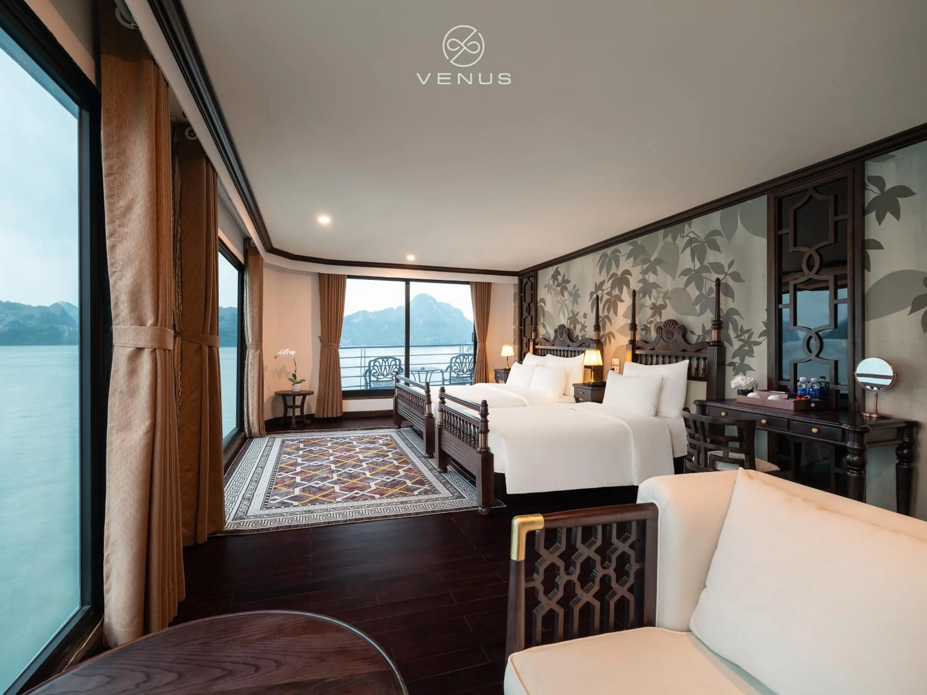 Bed in Venus Cruises Halong Bay by Venus Group