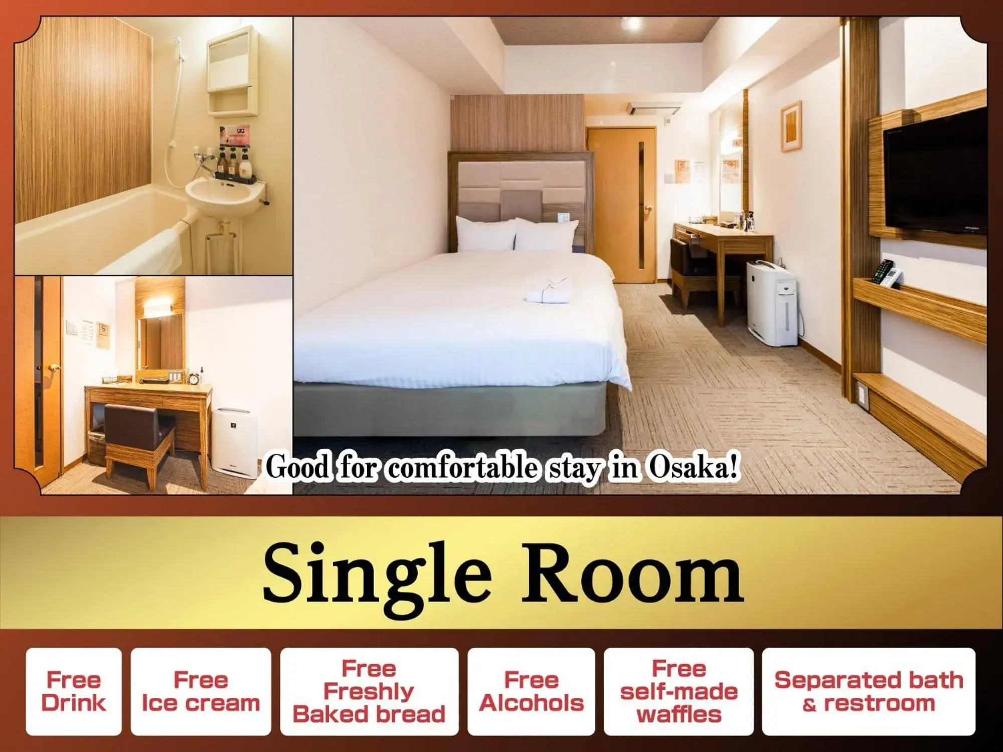 Single Room - Non-Smoking in HOTEL RELIEF Namba Daikokuchou Single Room - Non-Smoking in HOTEL RELIEF Namba Daikokuchou