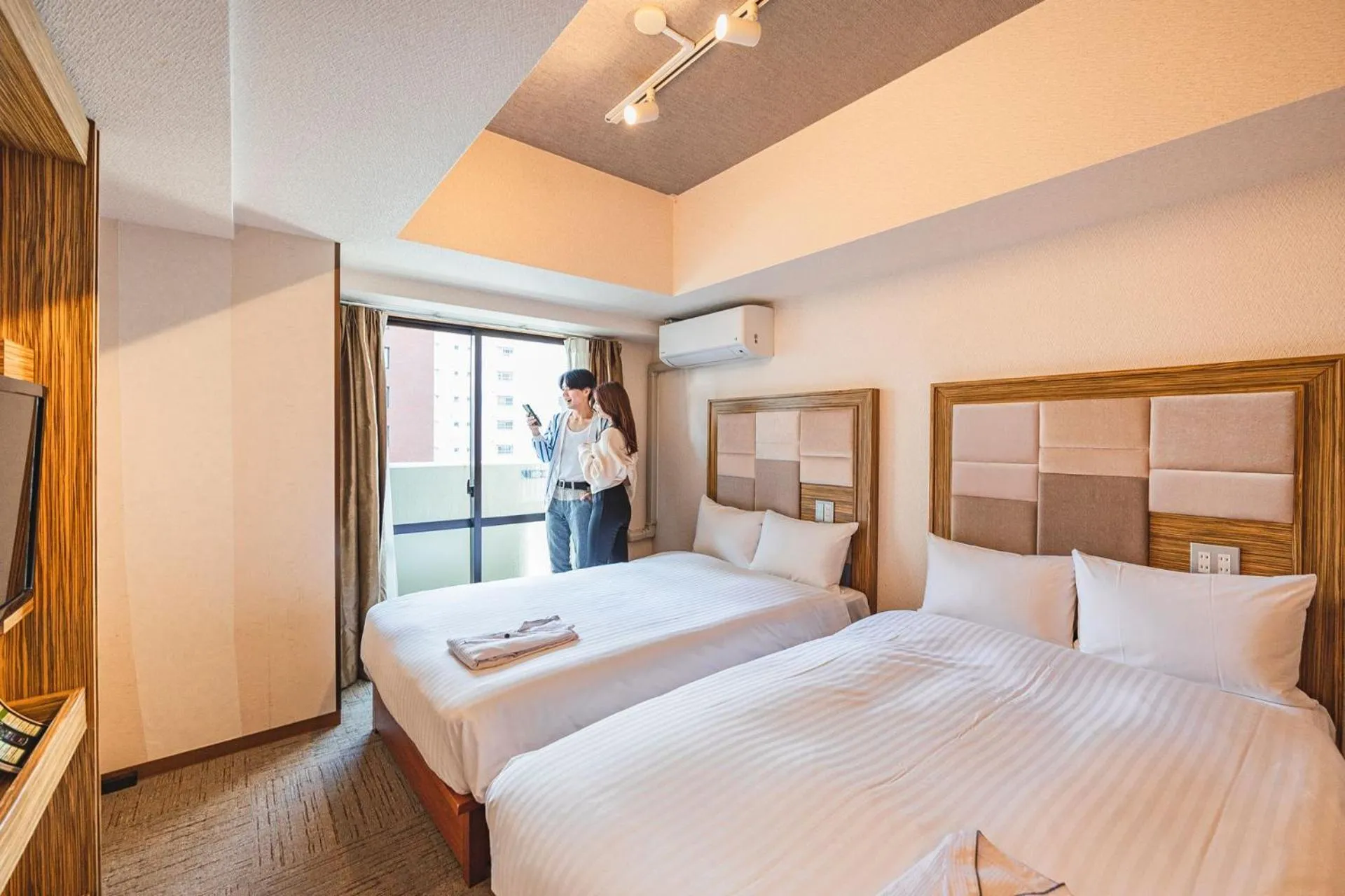 Photo of the whole room, Bed in HOTEL RELIEF Namba Daikokuchou