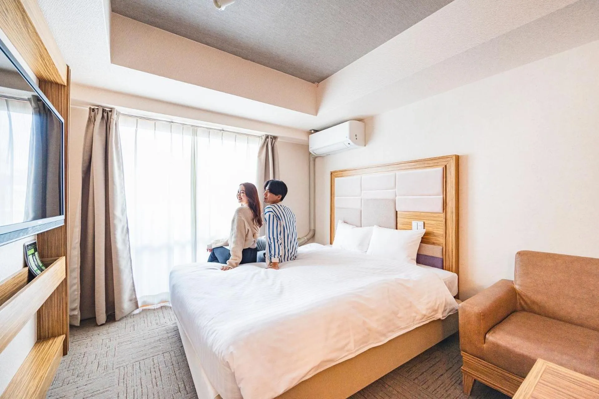 Photo of the whole room, Bed in HOTEL RELIEF Namba Daikokuchou