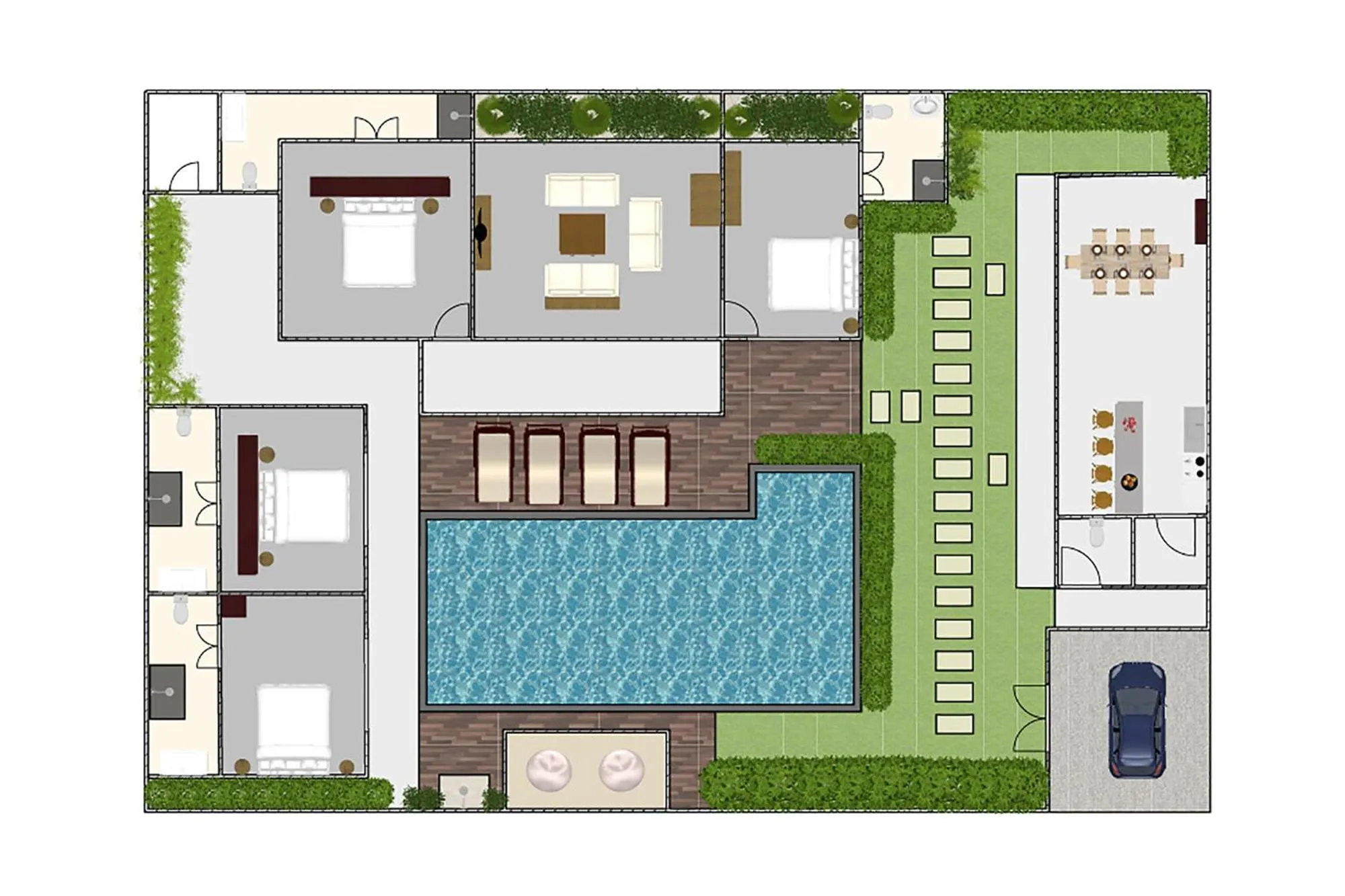 Floor plan in Newly renovated Villa Noa by Optimum Bali Villas