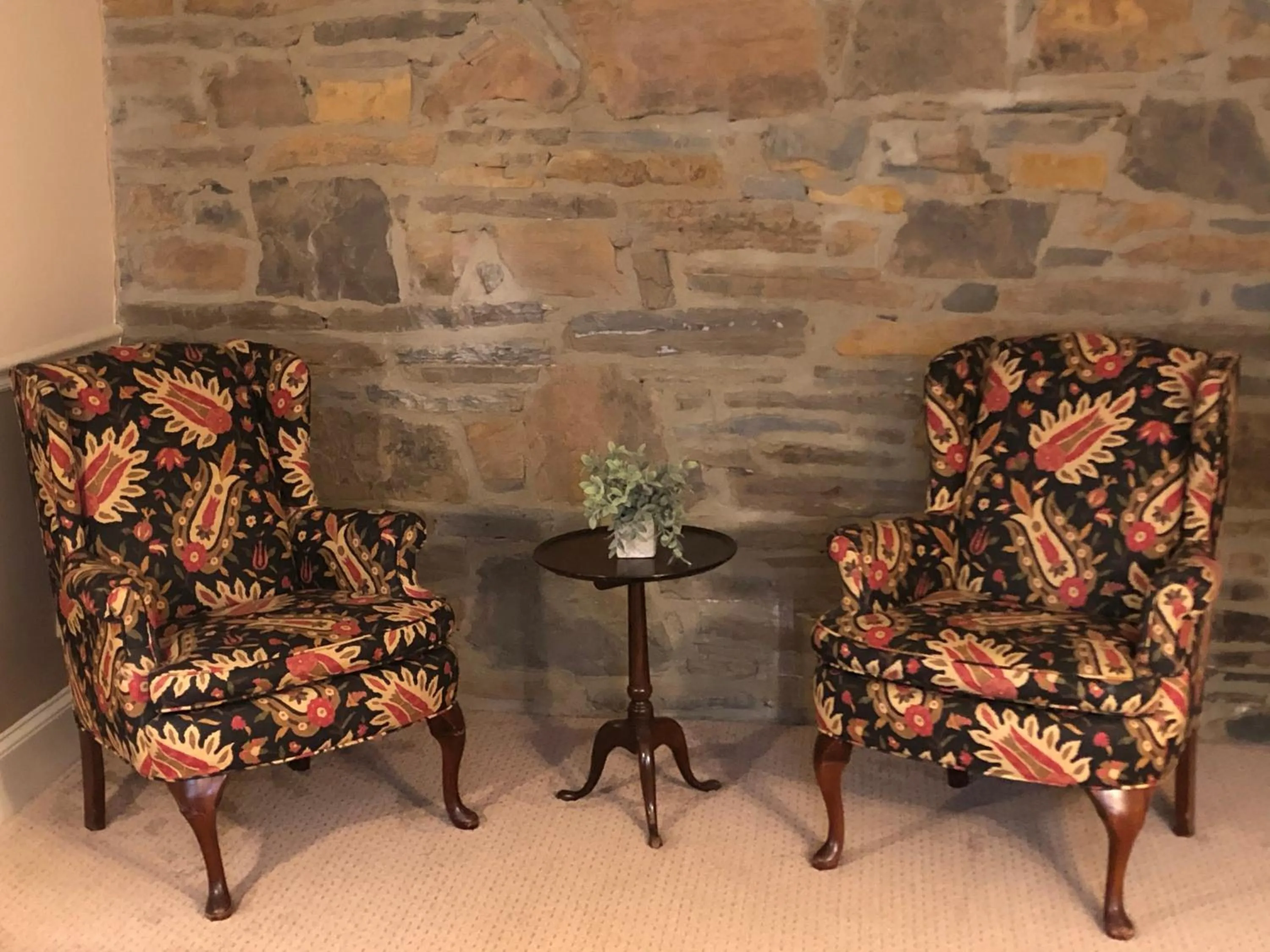 Seating area in Joseph Ambler Inn